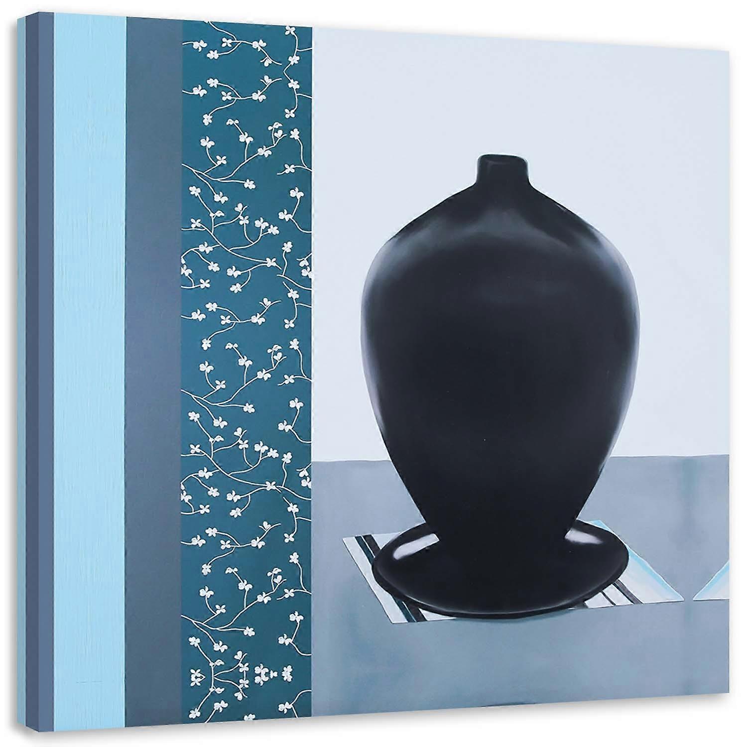 Lienzo, Jarra negra con soporte - 50x50