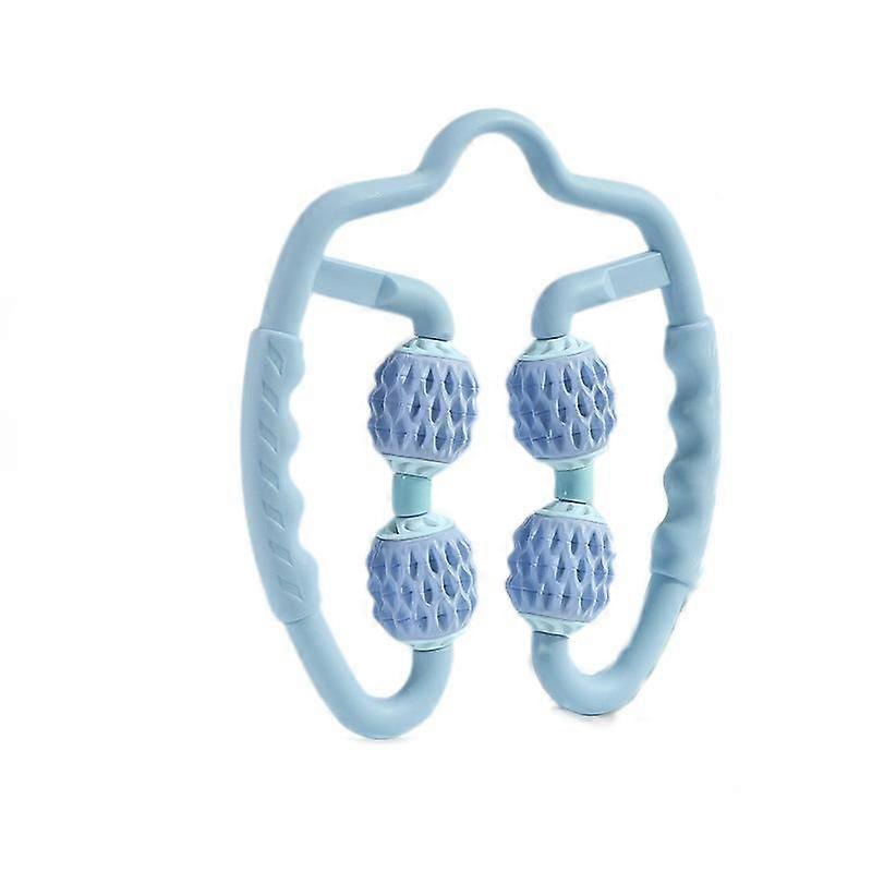 Leg Muscle Roller, Relieve Muscle Soreness, Thigh Calf Massage Roller Arm Elbow Fascia Hamstring (Fishbone pattern pure blue)