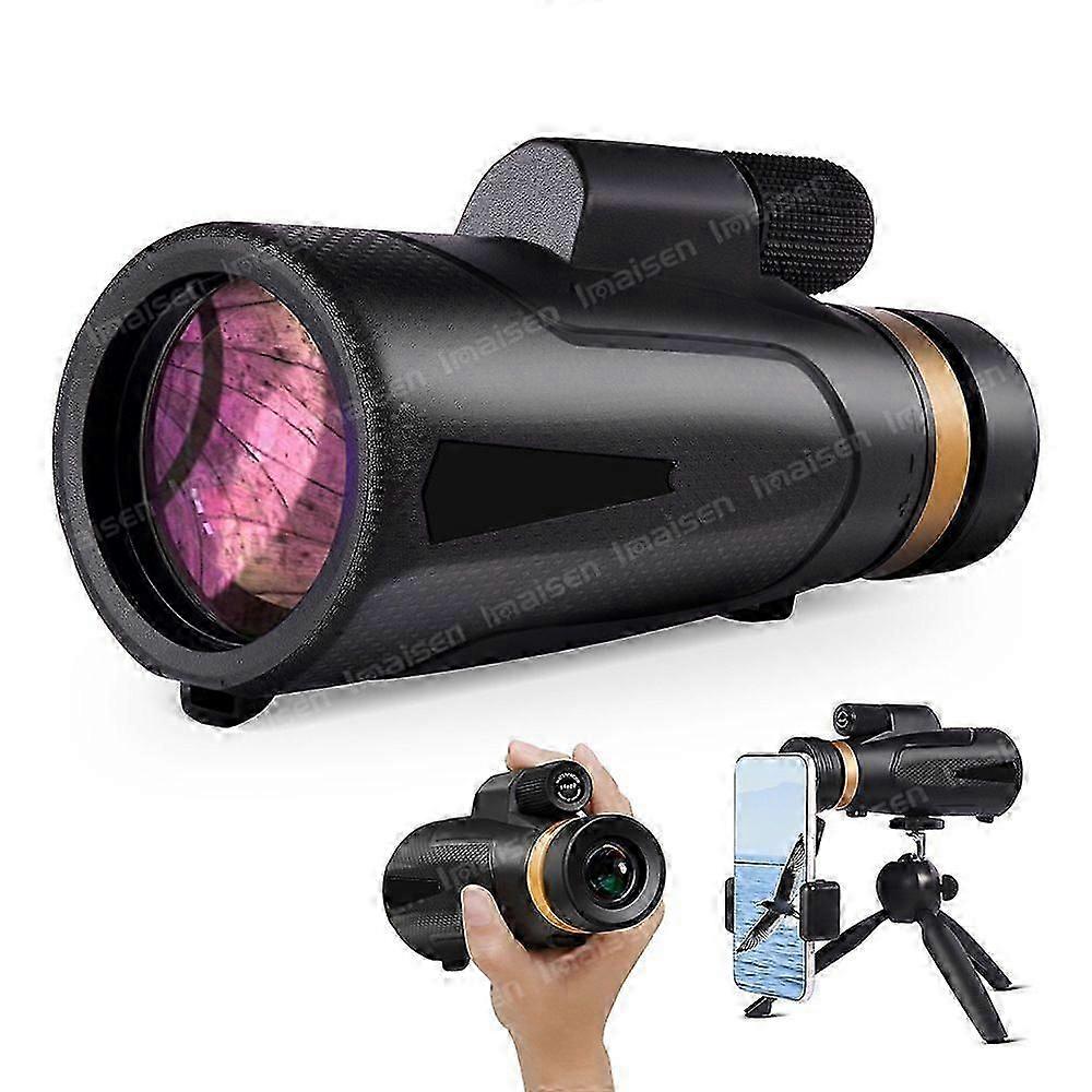 14x60 Monocular Telescope with BAK4 Prism & Camera Clip, Green Film HD Lens for Long-Range Observation_MM2
