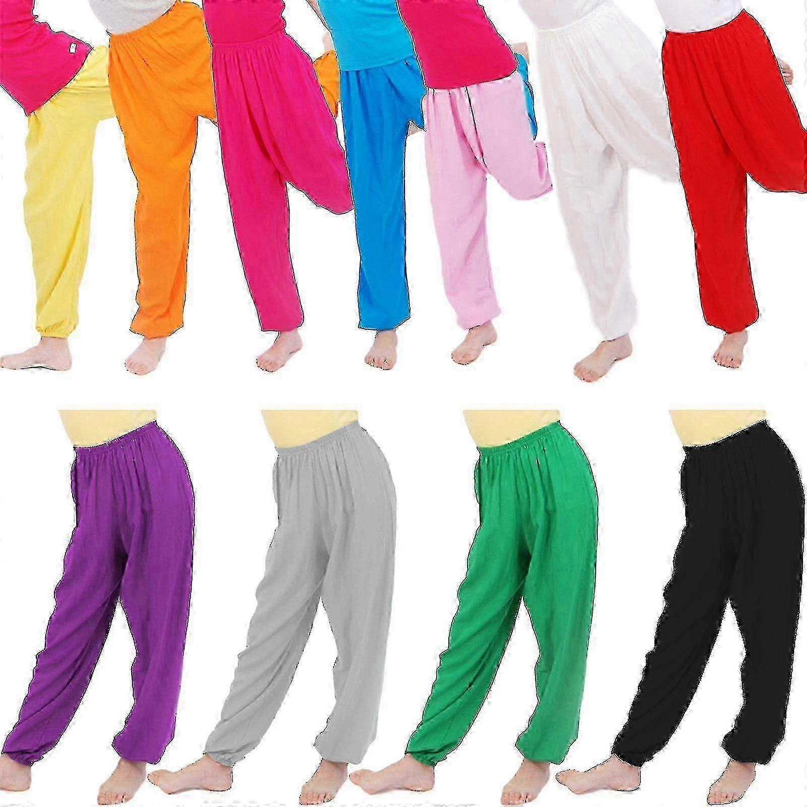 Çocuklar Düz Gevşek Pantolon Dans Eden Bloomers Pantolon