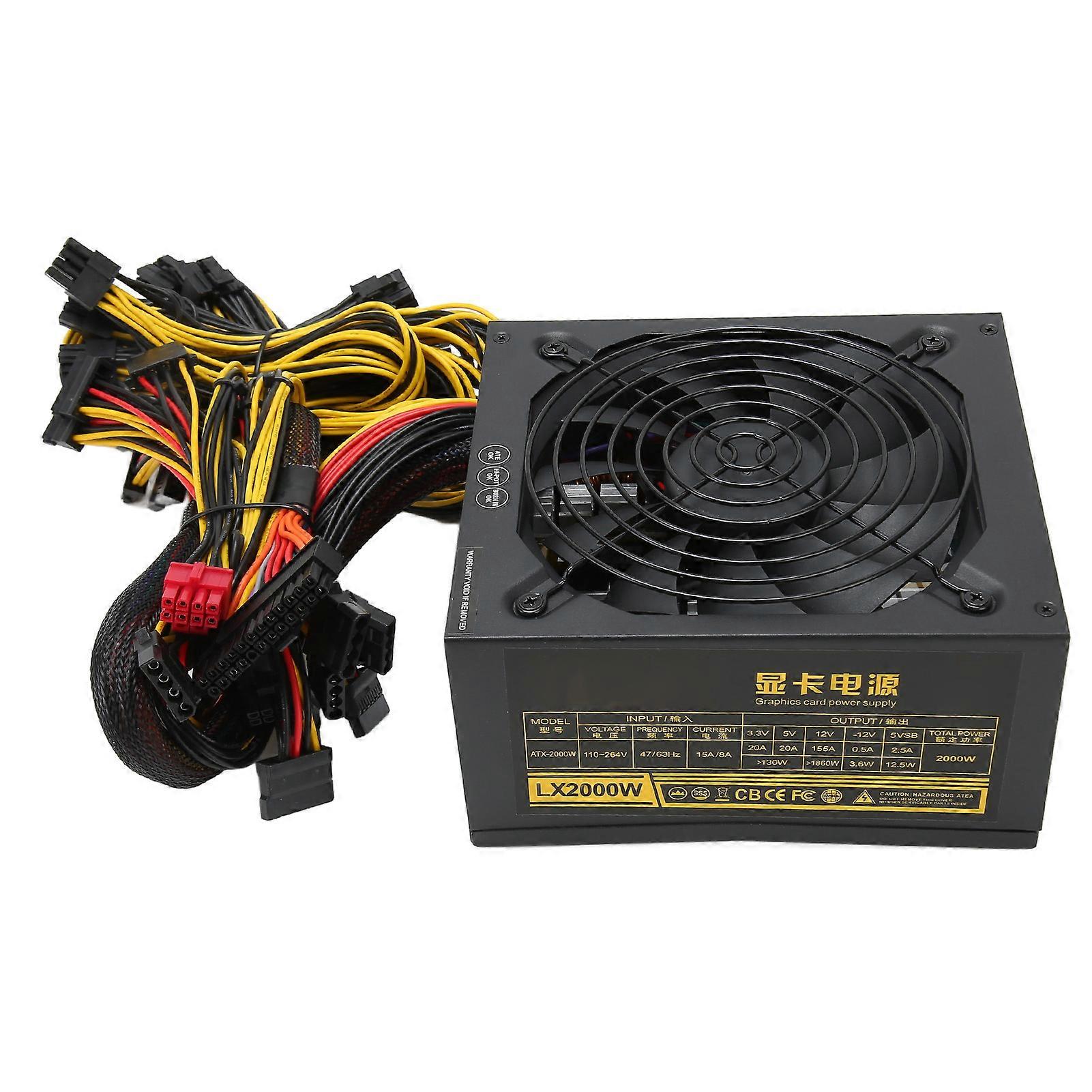 2000W mit Lüfter Multi Protection Intelligente Temperaturregelung Schaltung PC Mining Netzteil 110-264V