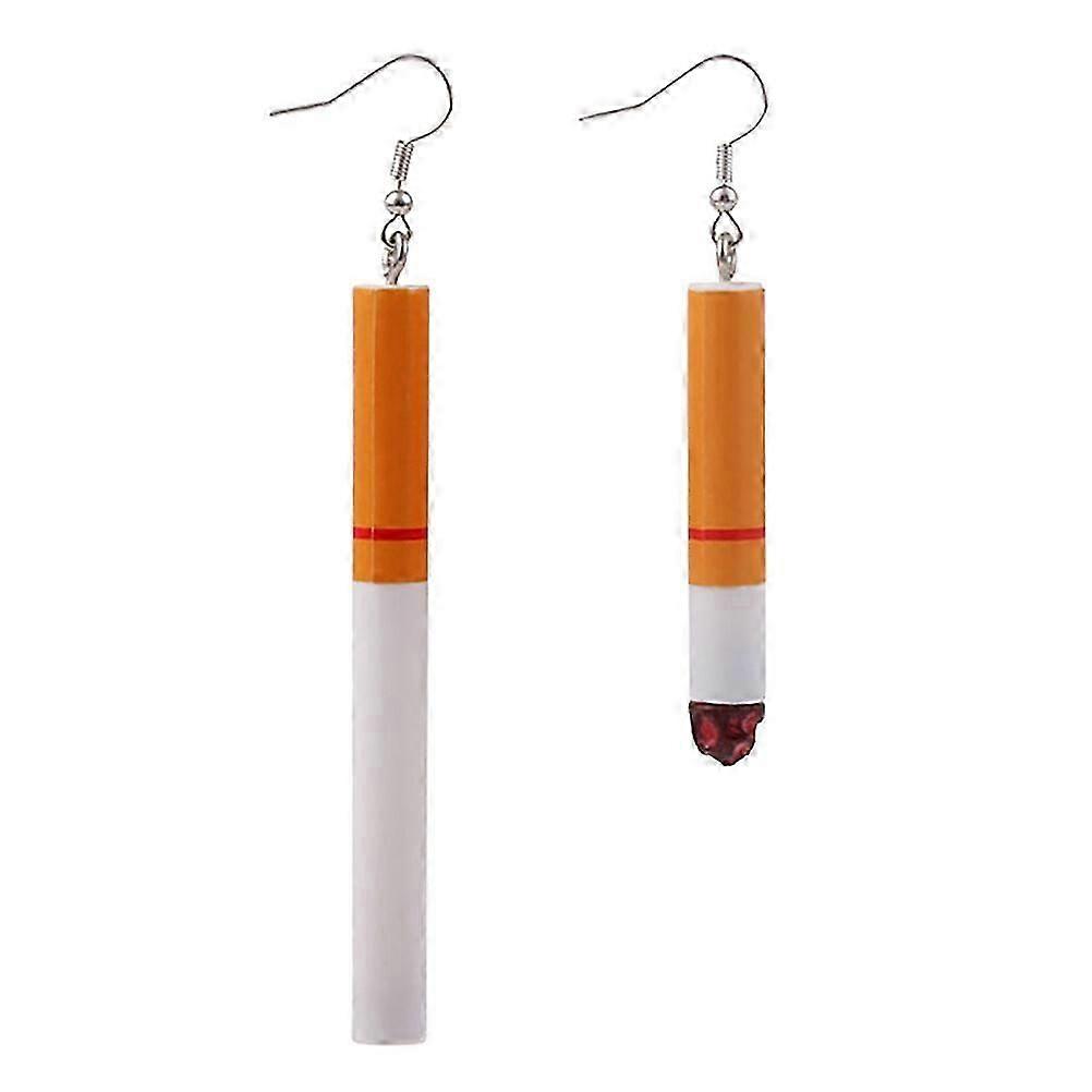1 Pair Creative Cigarette Shape Earrings Unique Stud Earrings Asymmetric Earring