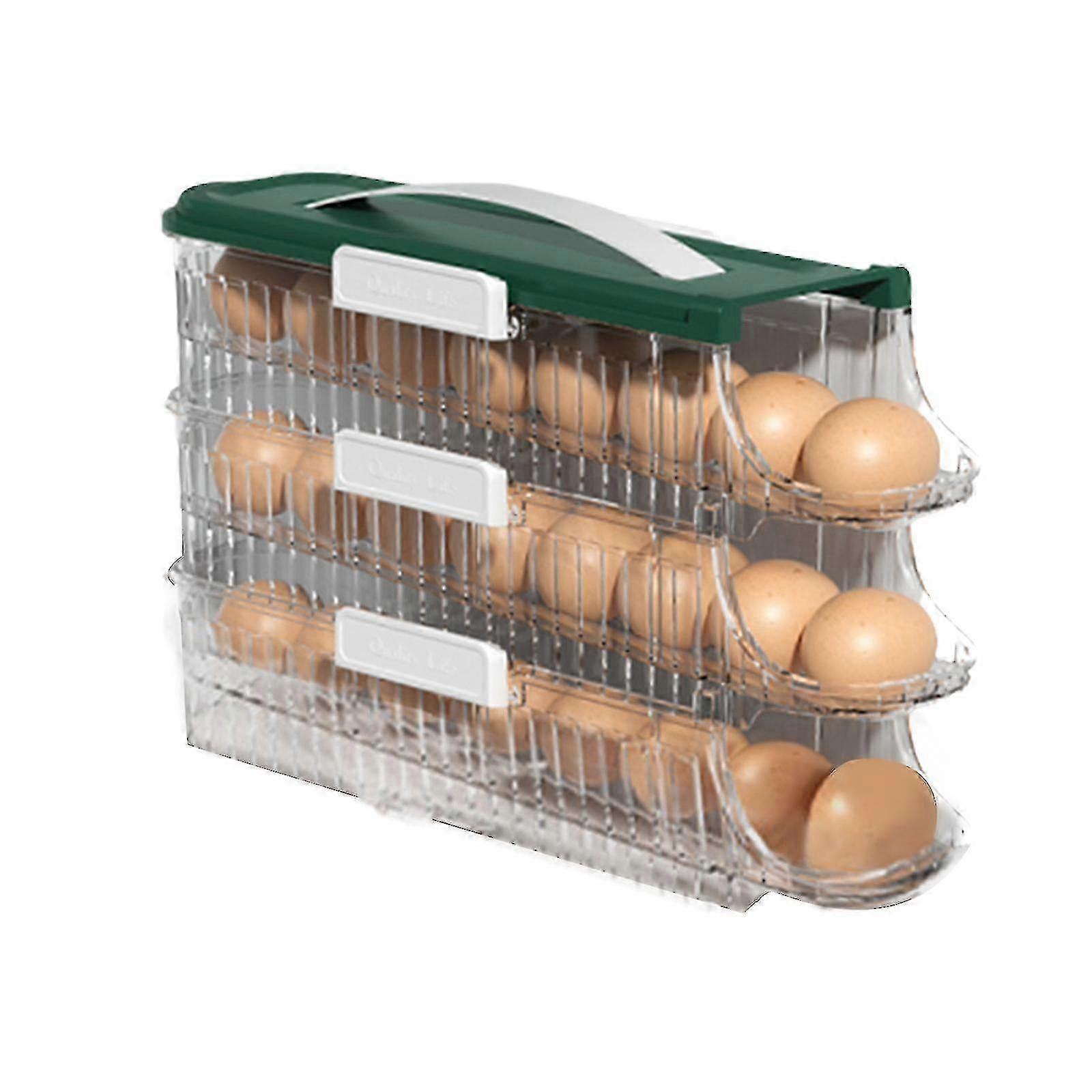 Egg Storage Box Refrigerator Preservation Rolling Egg Box Holder Drawer Type Kitchen Storage Egg Box Can Be Timed