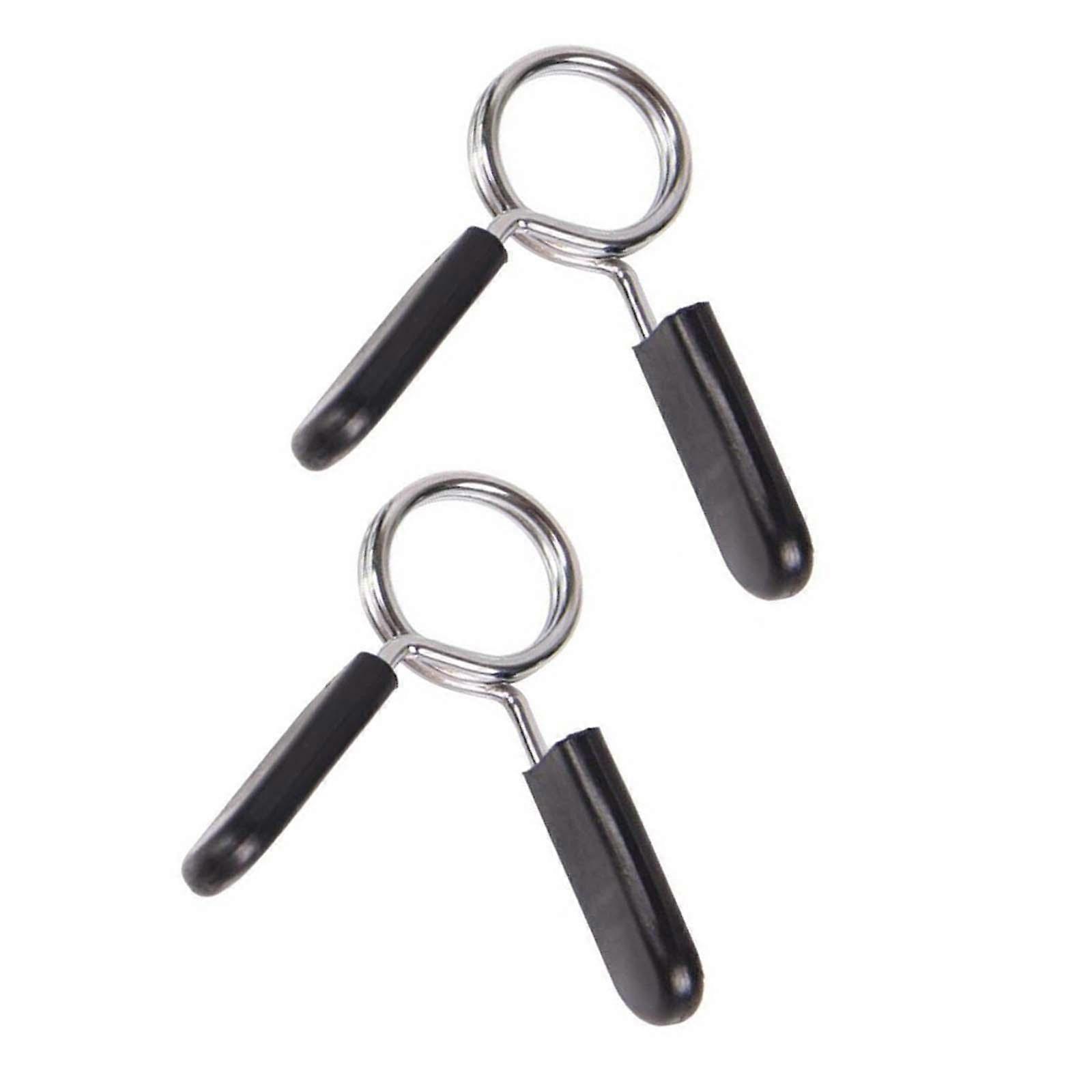 2 Barbel Spring Clip Dumbbell Bar Collar Clamp Weightlifting Bar Lock