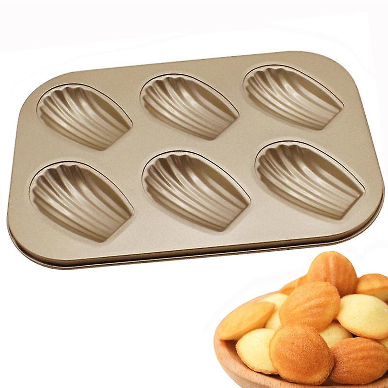 6 koppar Madeleine kakformar snäckformade formar