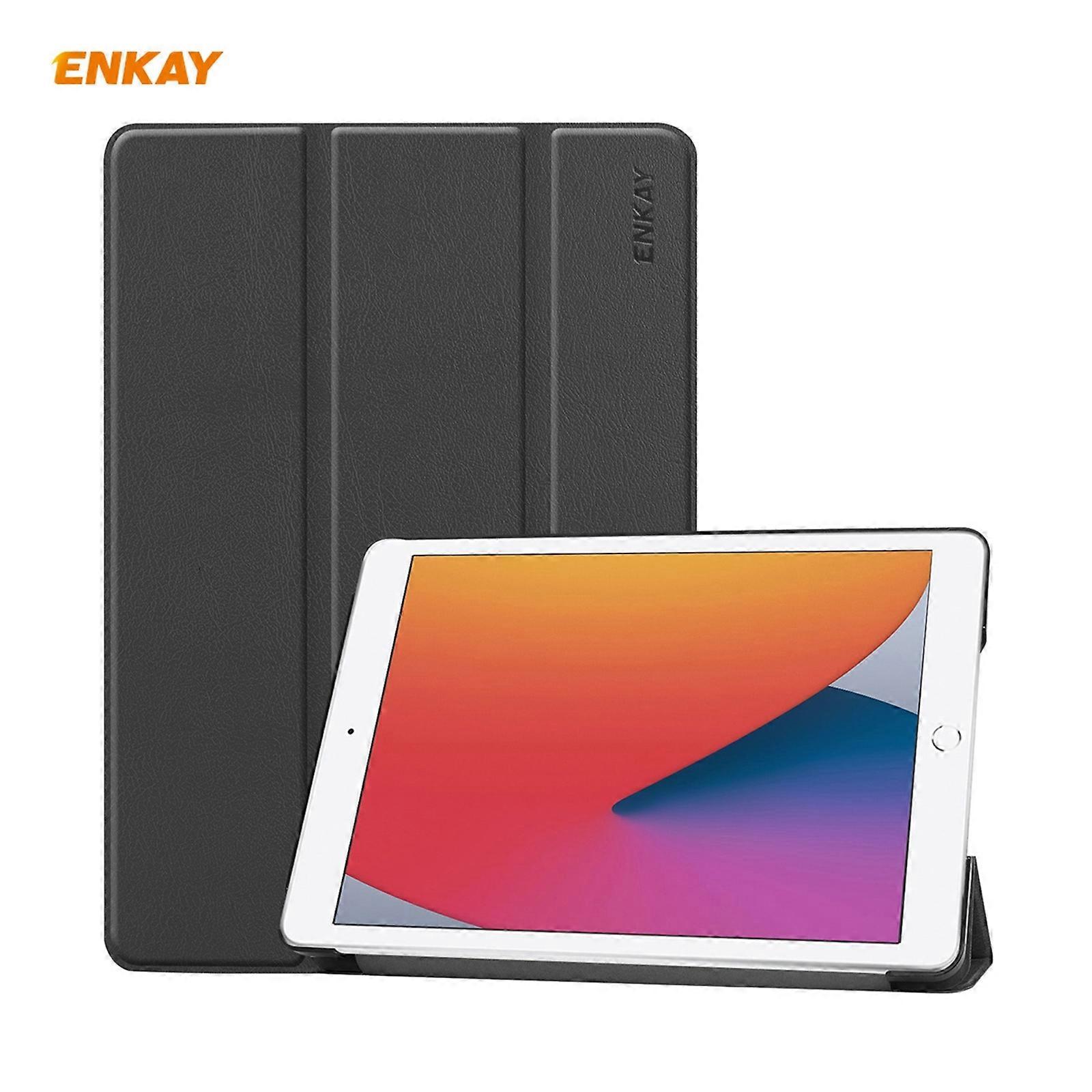 For iPad 10.2 2021 / 2020 / 2019 ENKAY ENK-8014 PU Leather + Plastic Smart Case with Three-folding Holder