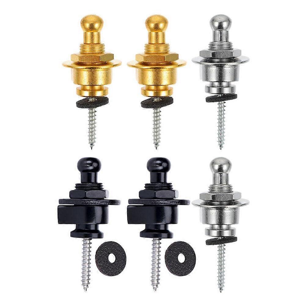 6pcs Electric Guitar Strap Button Quick Release Locks Anti Plating Alloy