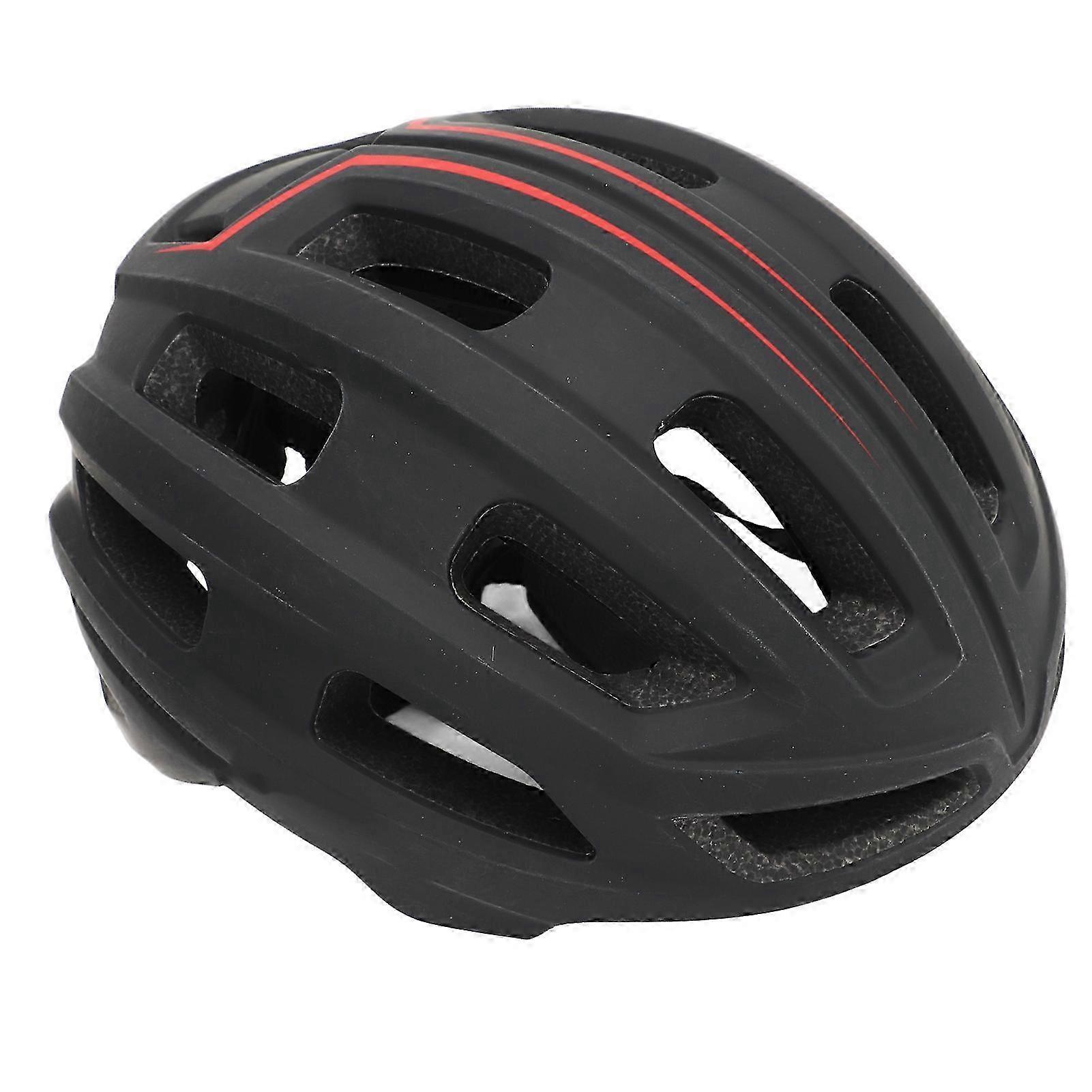 骑行头盔可调节透气公路自行车头盔轻便男女 - 黑色