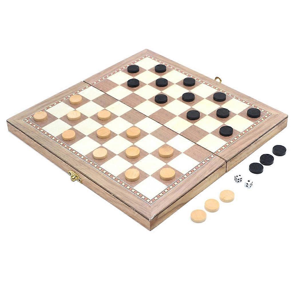 1Set Interactive Wooden Chess Stimulation Foldable Chess Early Learning Toy Gift for Toddler’s Toy