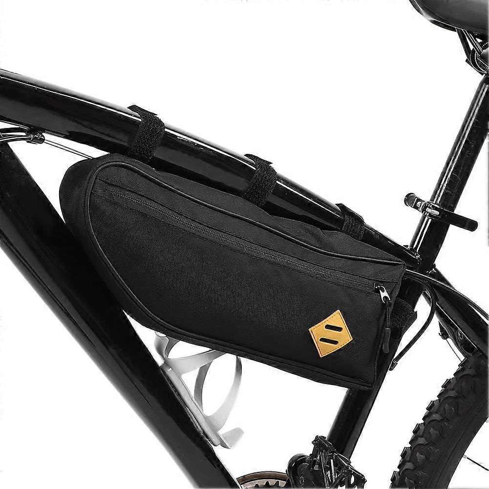 Bicycle Triangle Frame Bag, Large Dacron Waterproof Top Tube Bag for Under Seat, Bicycle Accessories (L)