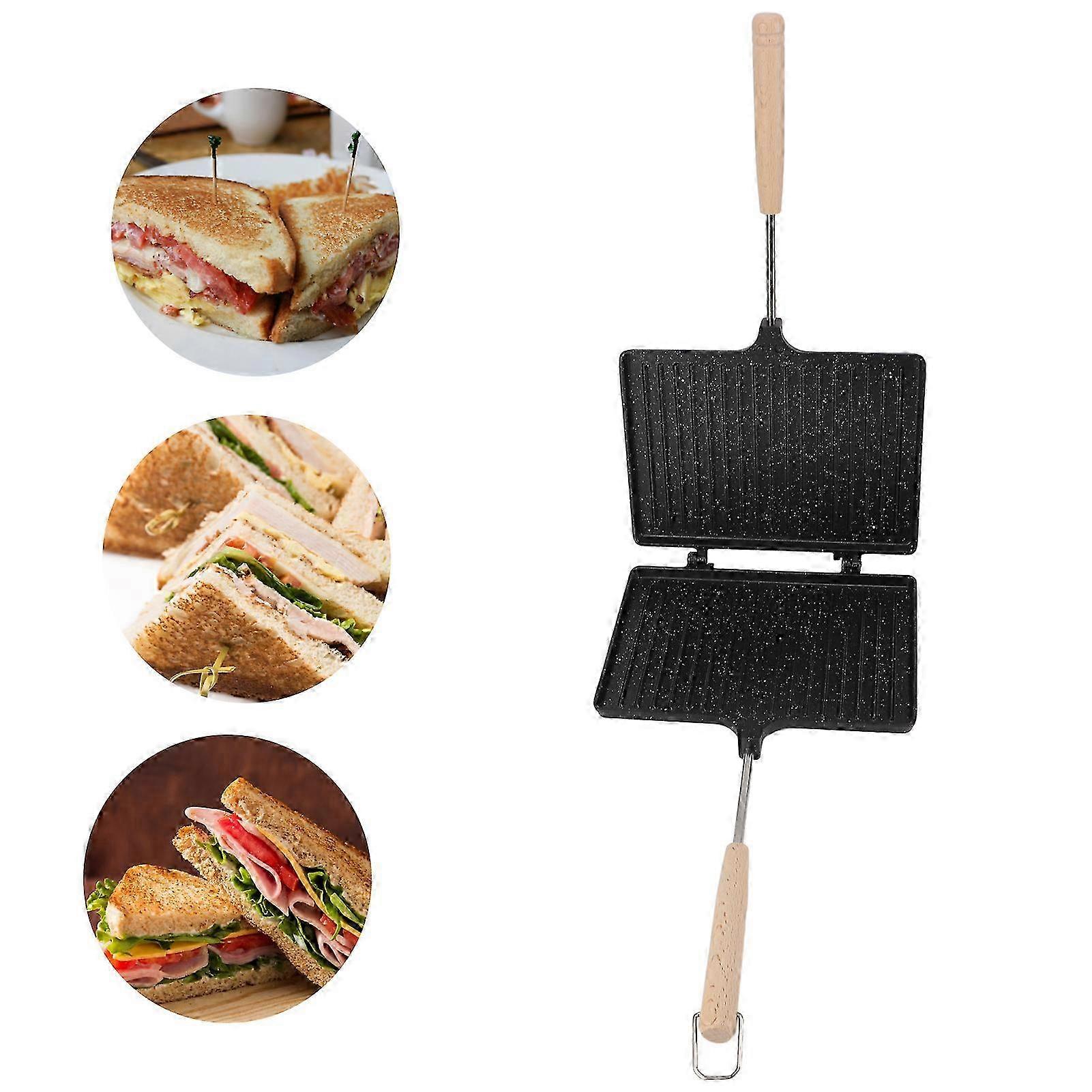 Multifunctional Manual Sandwich Maker Double-Sided Non-Stick Hand Toaster