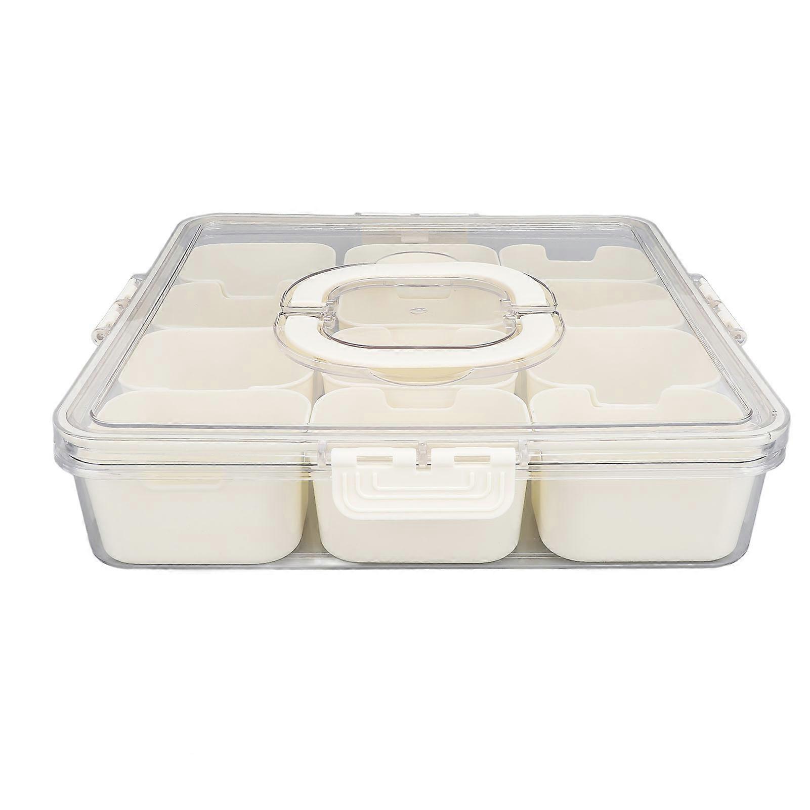 Geteiltes Serviertablett mit transparentem Deckelgriff 12 Fächer PET ABS Geteilte Servierbox für Snack Spice Obst 