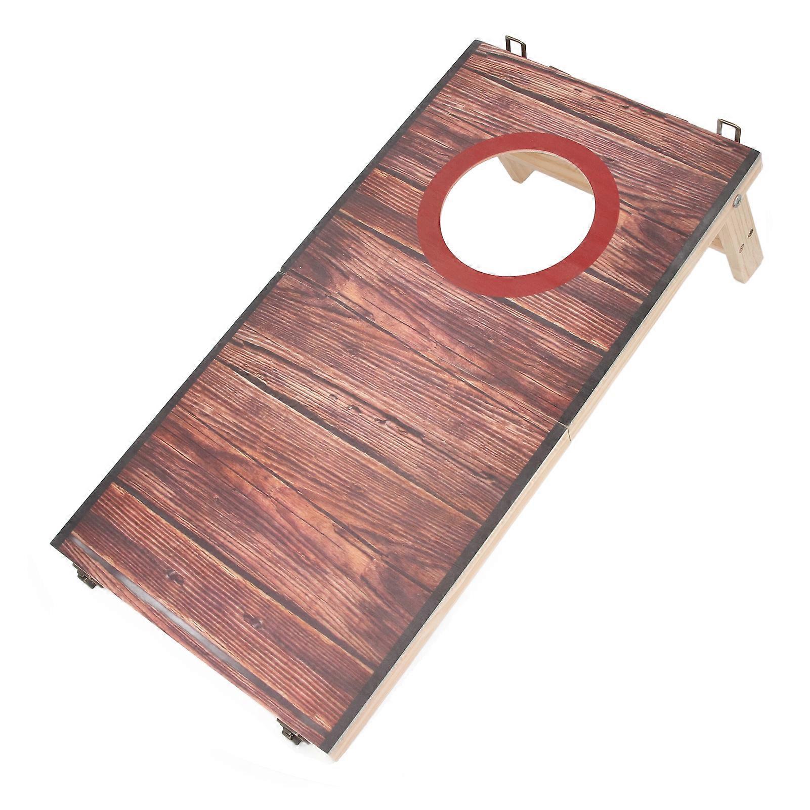 Cornhole Game Set Portable Foldable Interactive Water Resistant Bean Bag Toss Game for Party Camping Outdoor Backyard Red Circle 