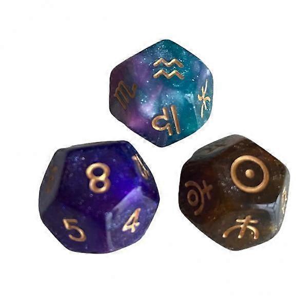 10x3x Acrylic Polyhedral Dice Family Games Role Playing Dice Set for Adults