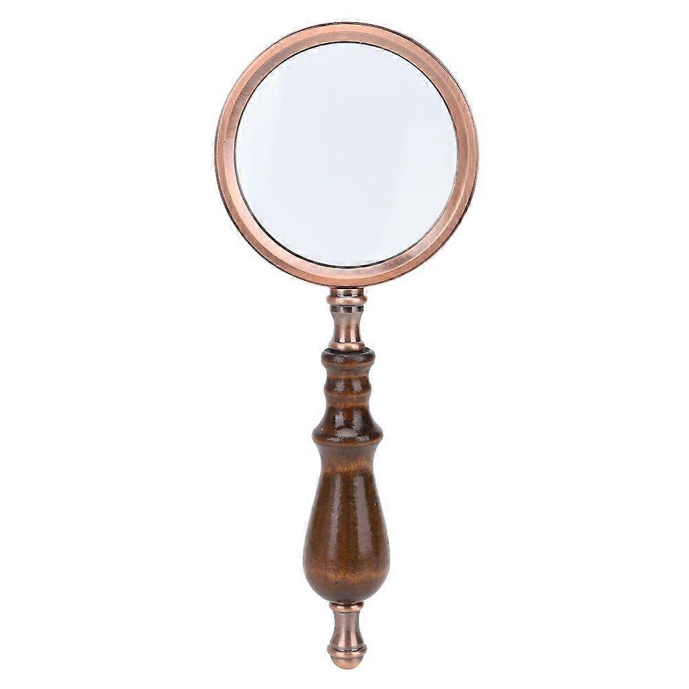 Lupa de leitura de presente de coleção retrô com cabo de madeira de metal de alta qualidade 10x