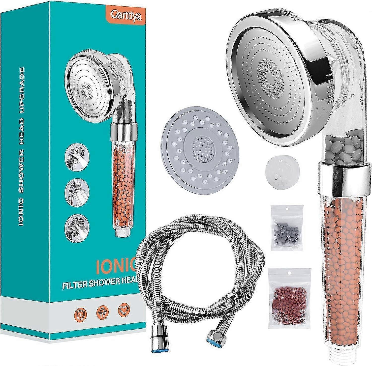 Højtryksbrusehoved med slange, anti-kalkstensdesign for stærk vandgennemstrømning