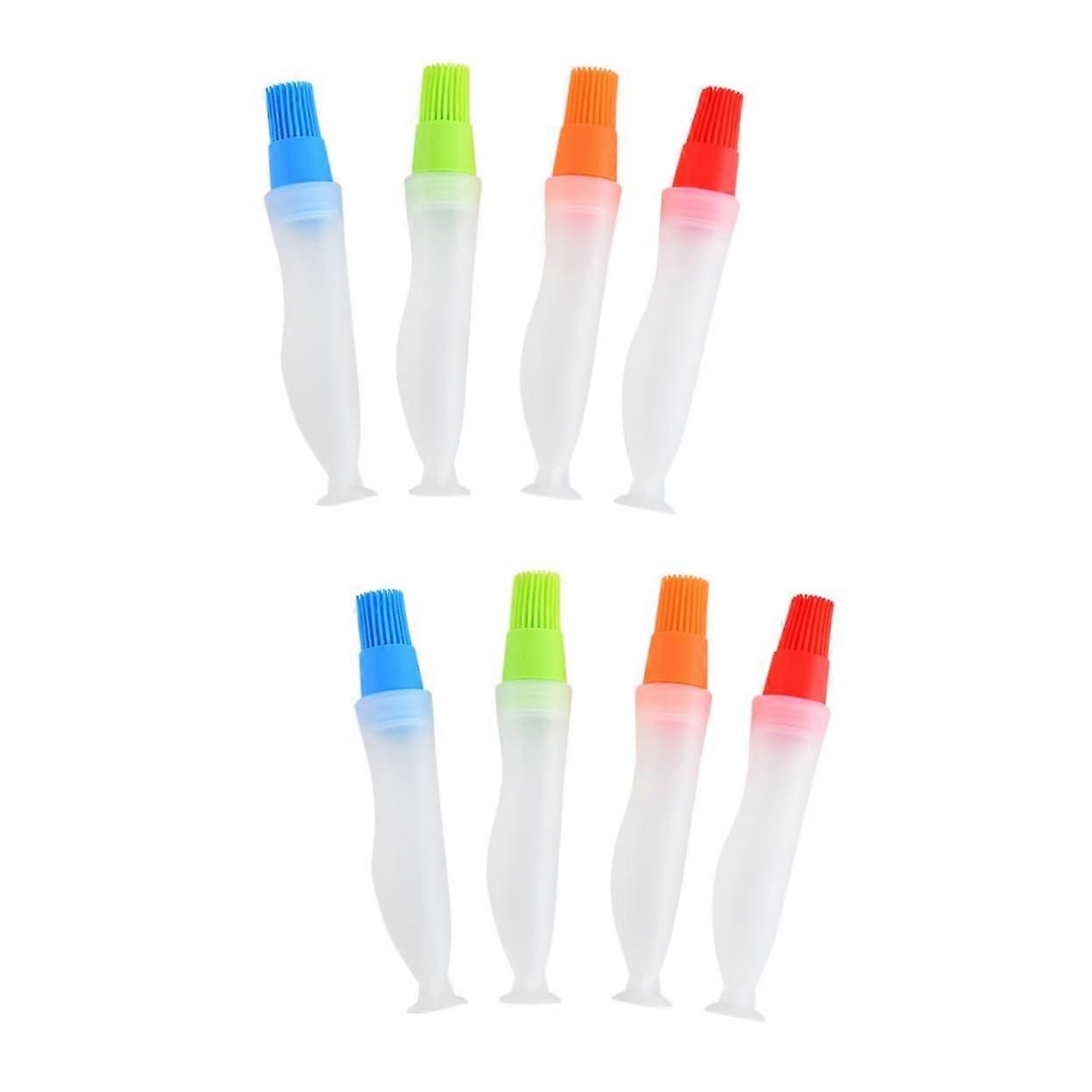 2 Sets silicone oil bottle brush For kitchen grilling baking disassembled brush Not simple storage compact size mixed 4 pieces X 2