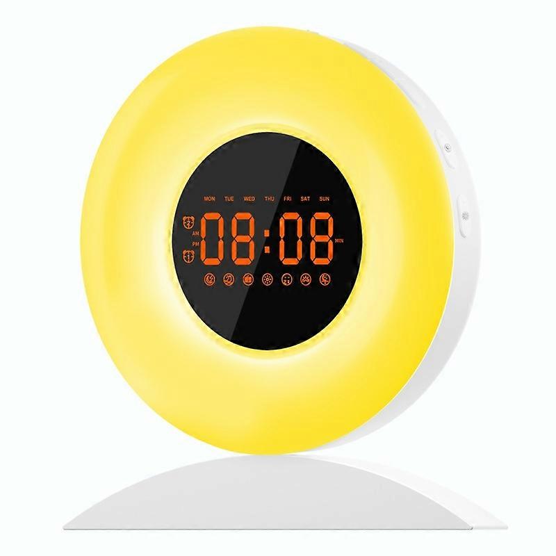 Wake Up Light Alarm Clock with Sunrise Sunset Time Display Night Light with FM