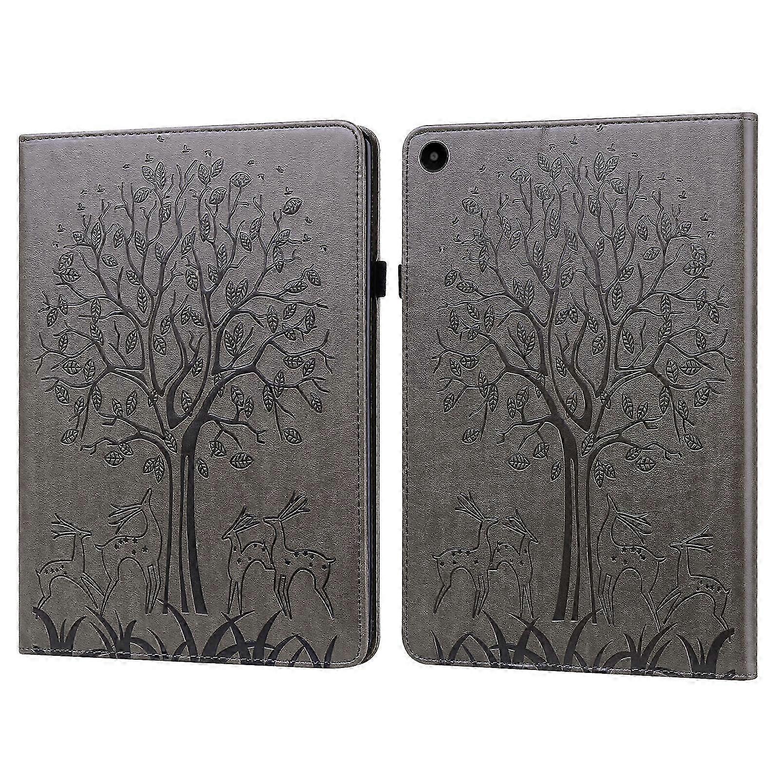 For Huawei MatePad SE 10.4 2022 Tree & Deer Pattern Embossed Leather Tablet Case 2025
