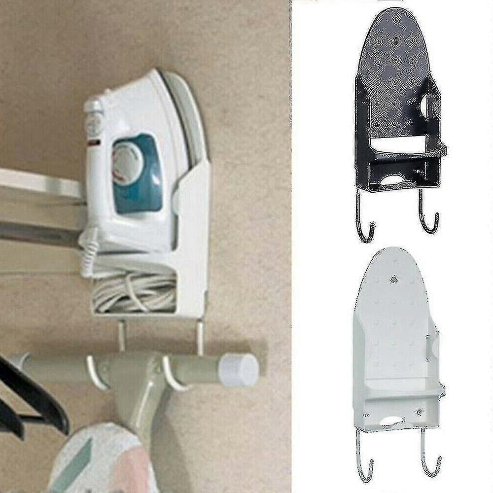 Wall Mounted Over Door Ironing Board Storage Hanger Rack, Black