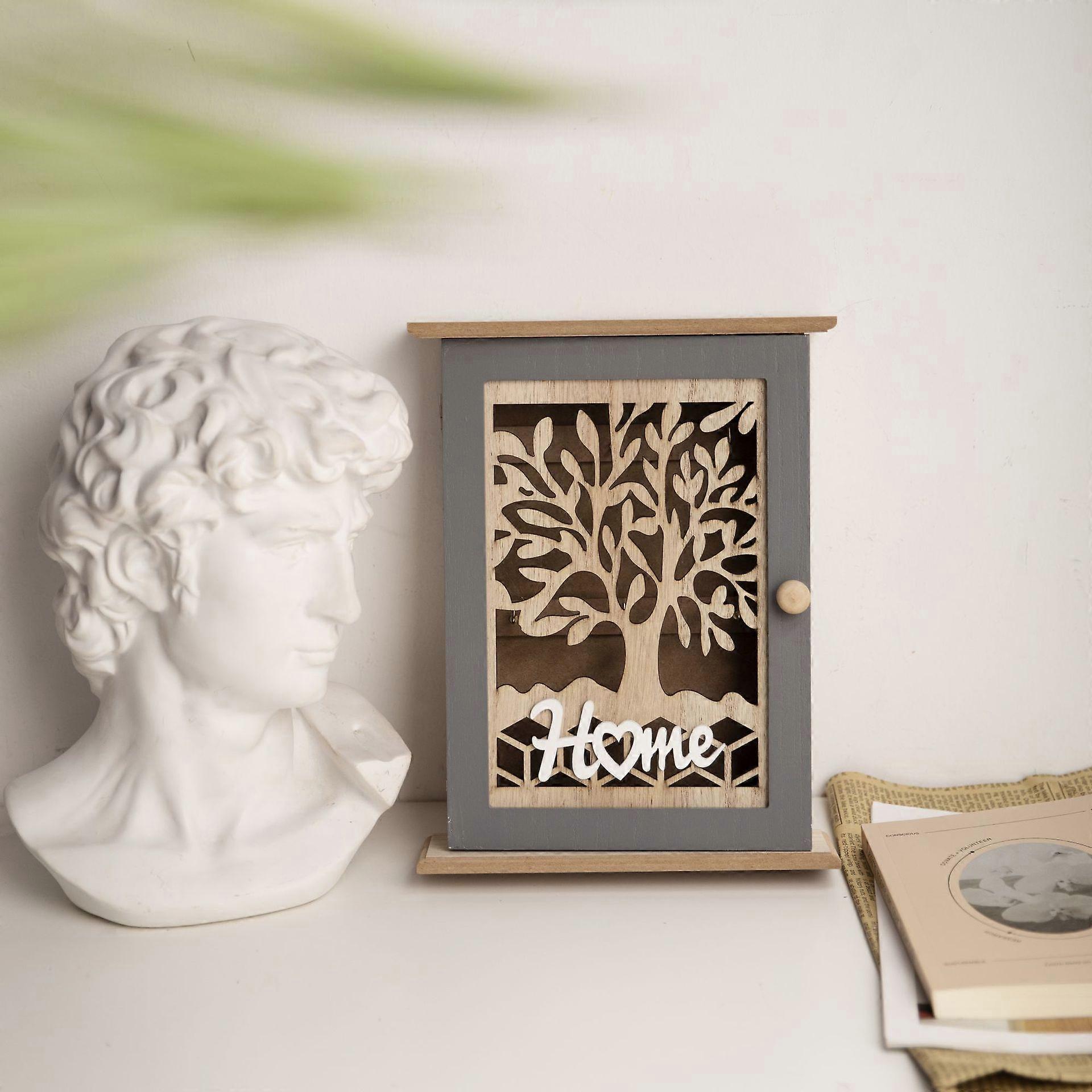 Nordic style wall mounted wooden key box storage hanging jewelry storage box