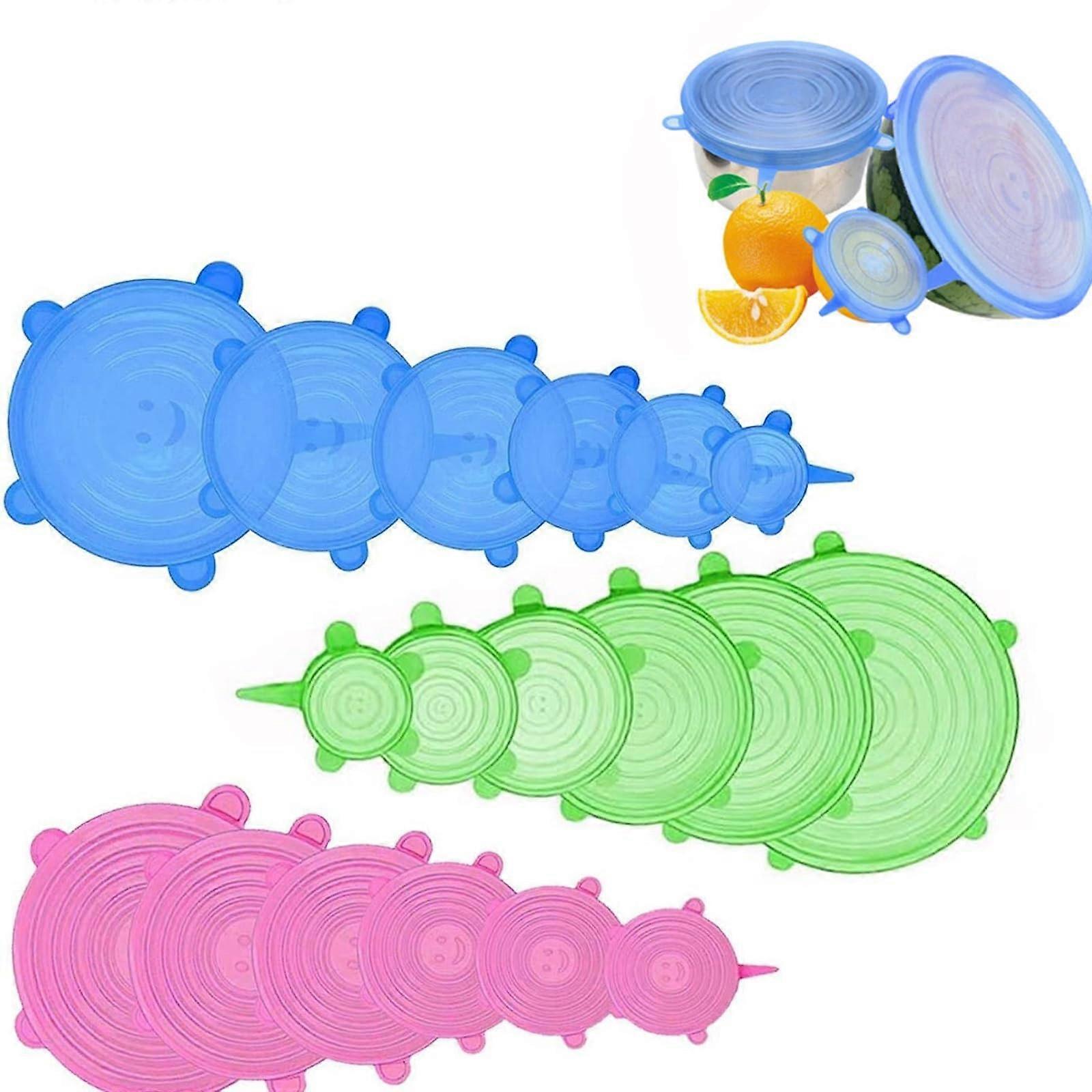 Silicone Lids Pack of 18, Stretchable Food Covers in Various Sizes for Bowls and Cups, Custom Fit, Durable Material
