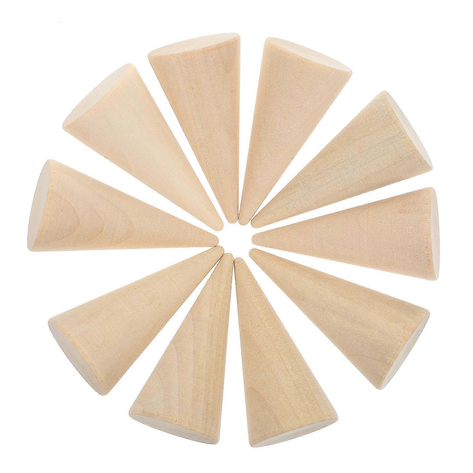 Mini Wooden Cone Shape, Unpainted Craft Accessories for DIY Projects, Ideal for All Ages