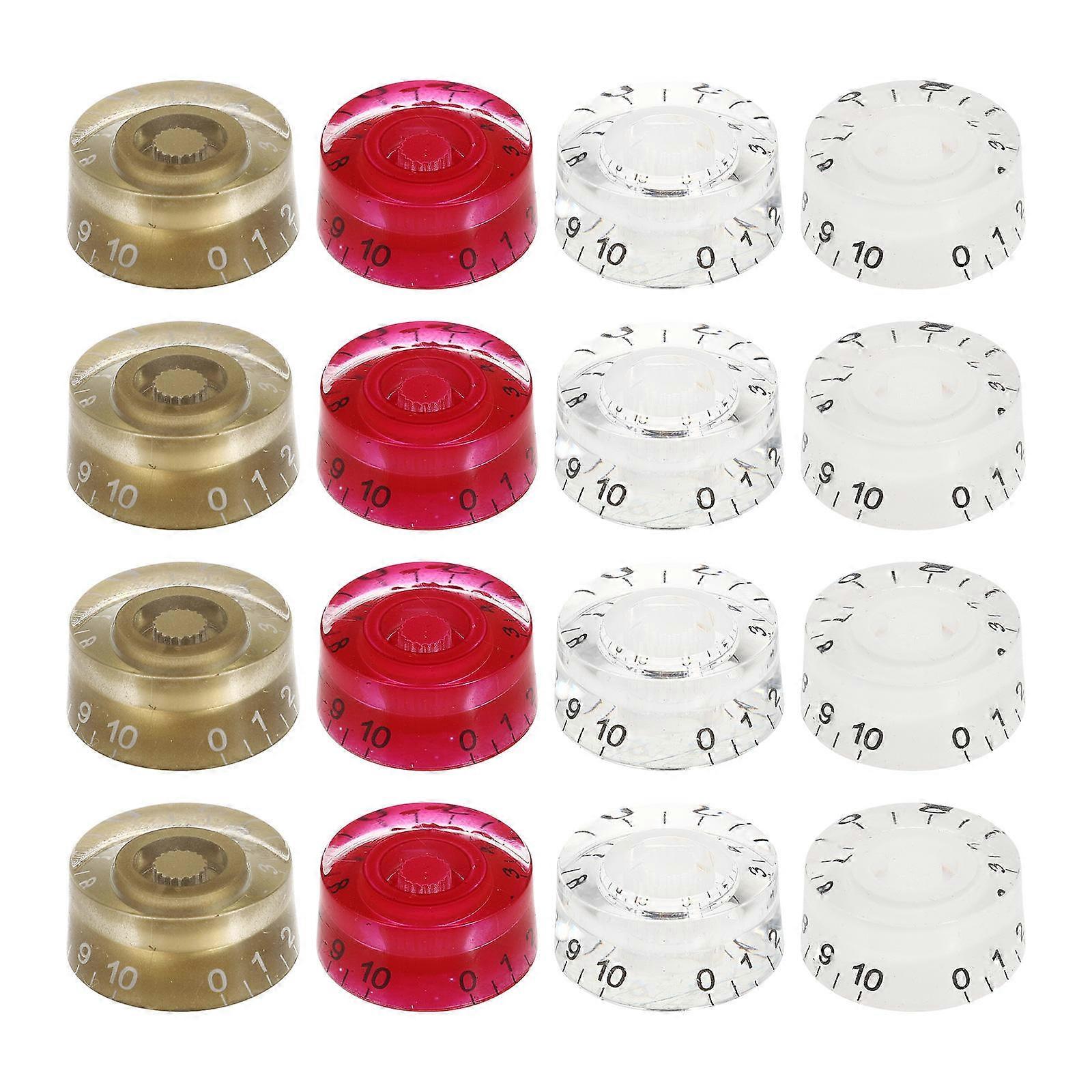 Potentiometer Control Knobs For Electric Guitar Volume Tone Control Round White 16Pcs