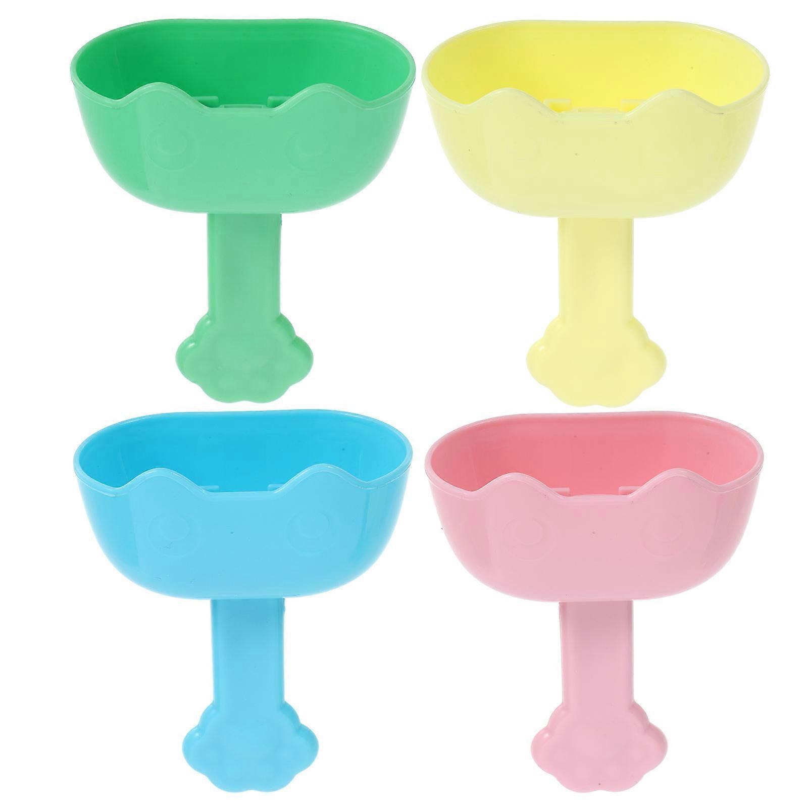 Plastic Popsicle Holders 4Pcs Simple Design Ice Lolly Decoration For Families Sturdy Construction Messy Floors Prevention