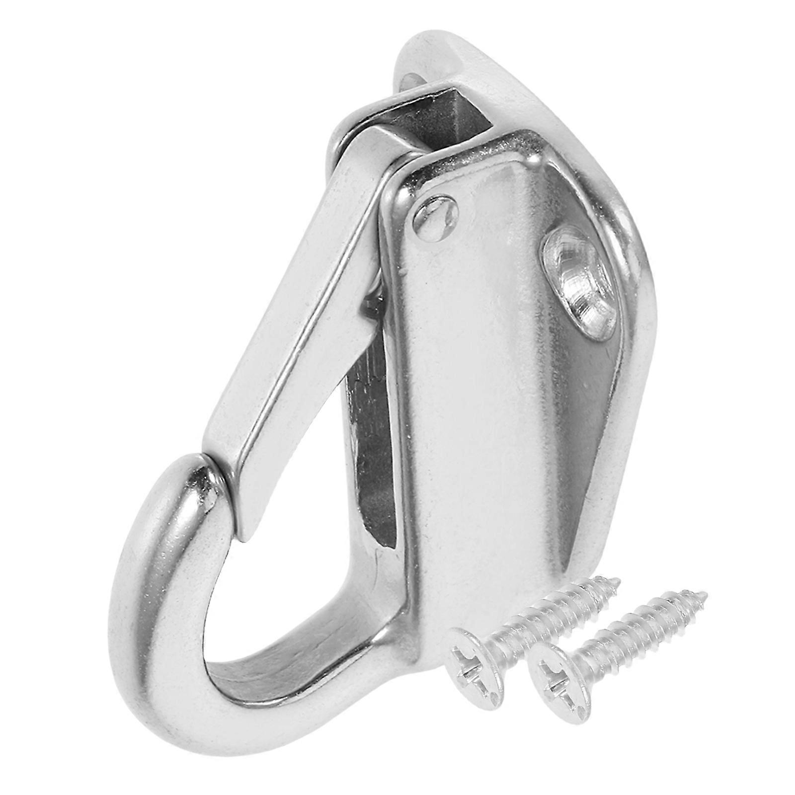 Stainless Marine Hook Spring Hook Silver 4.30X3.30X3.30CM Low-Load Attachments 1Set
