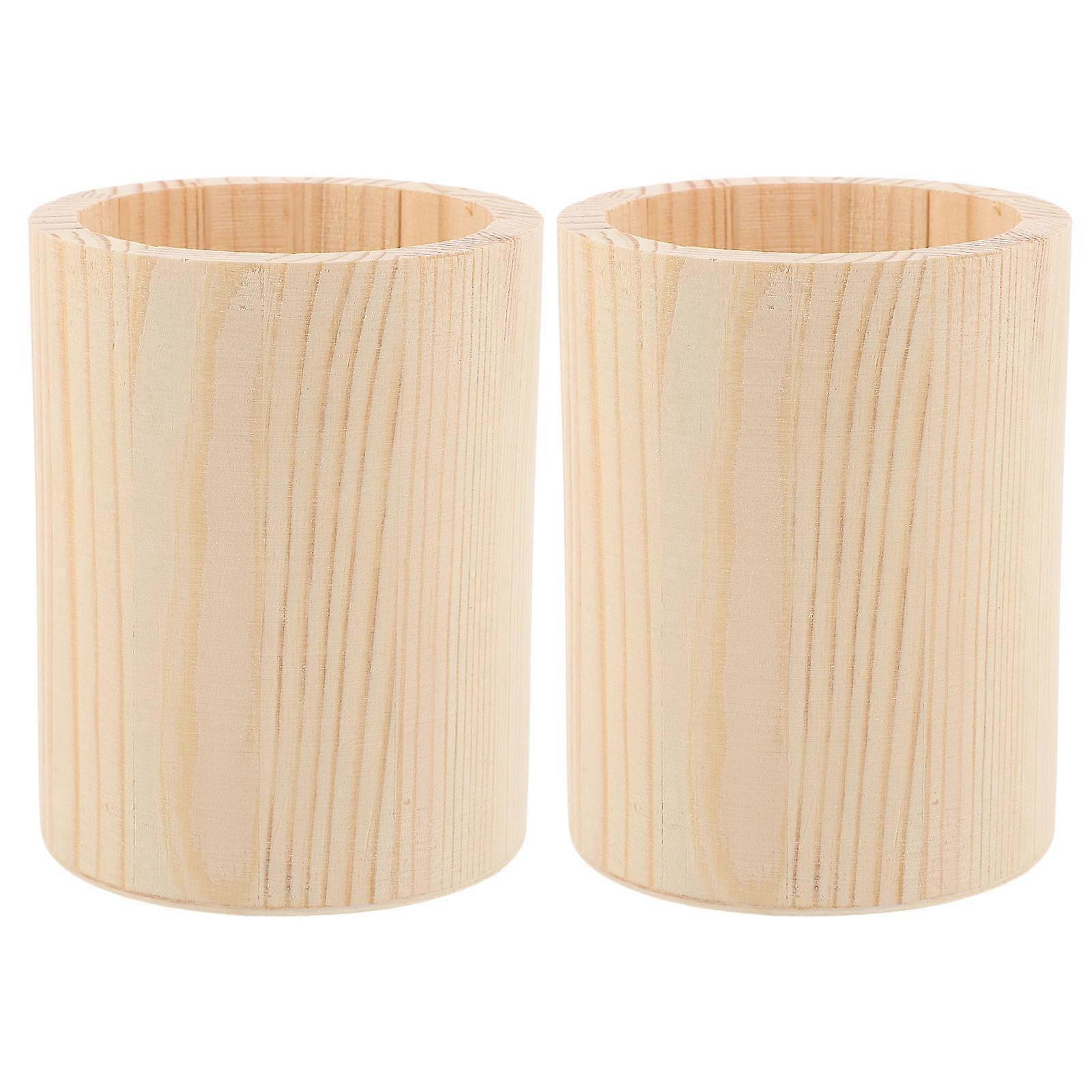 Office Organizer Cup Unfinished for DIY Projects and Gifting Occasions 2Pcs