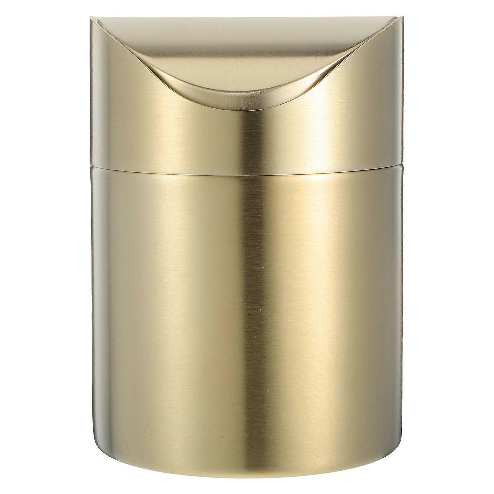 Stainless Steel Mini Trash Can with Lid – Compact Desktop Garbage Bin for Office and Home Use, Ideal for Wrappers, Wastepaper, and Small Trash