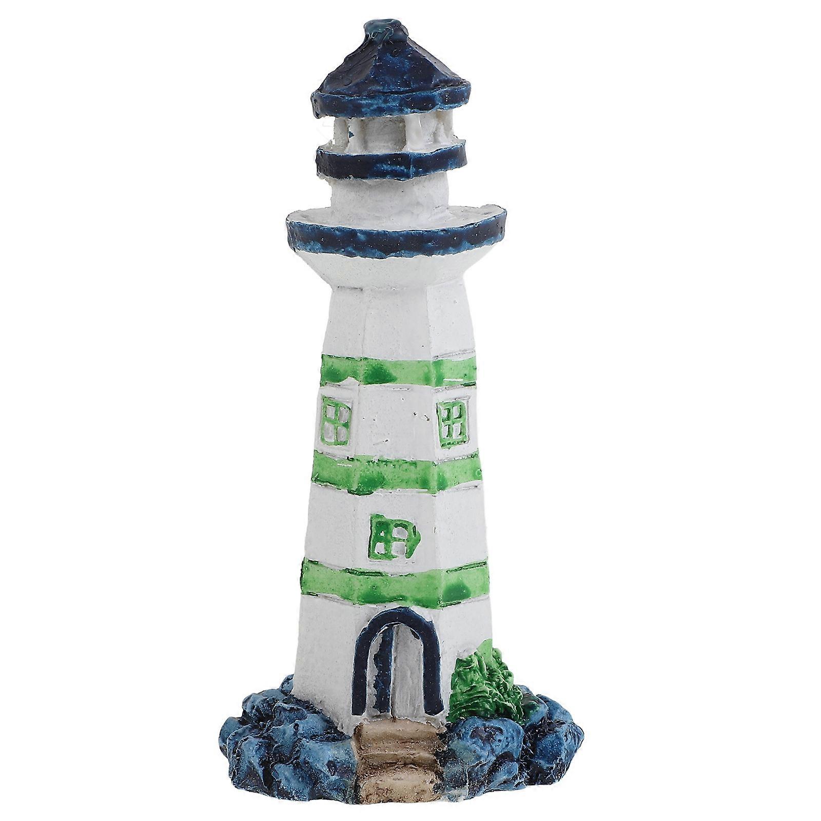 Lighthouse Fish Tank Ornaments Resin Material Aquarium Decoration Mediterranean Style Random Color 1Pcs