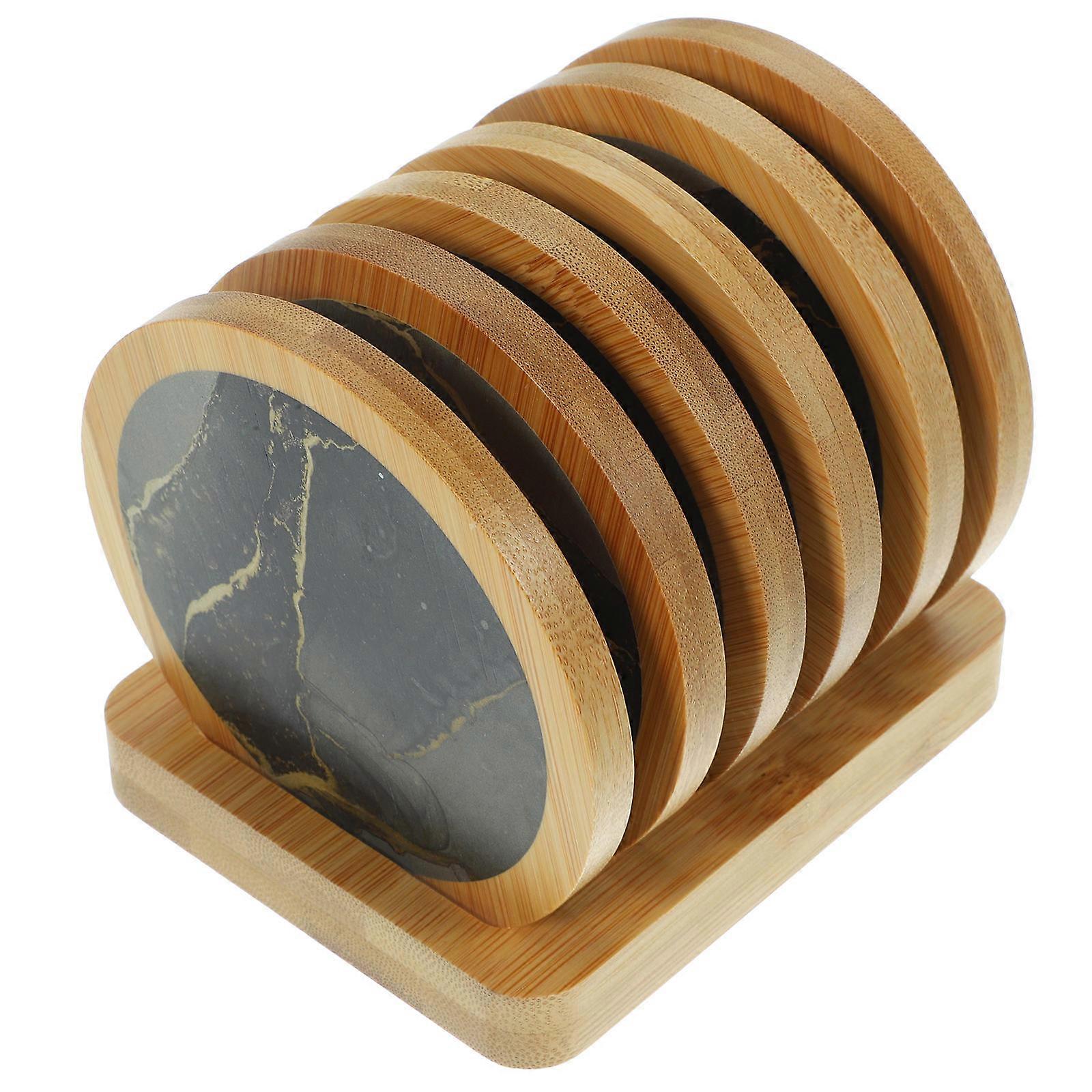 Drinking Coasters Heat-Resistant Coasters Reusable Wooden Coasters 7Pack