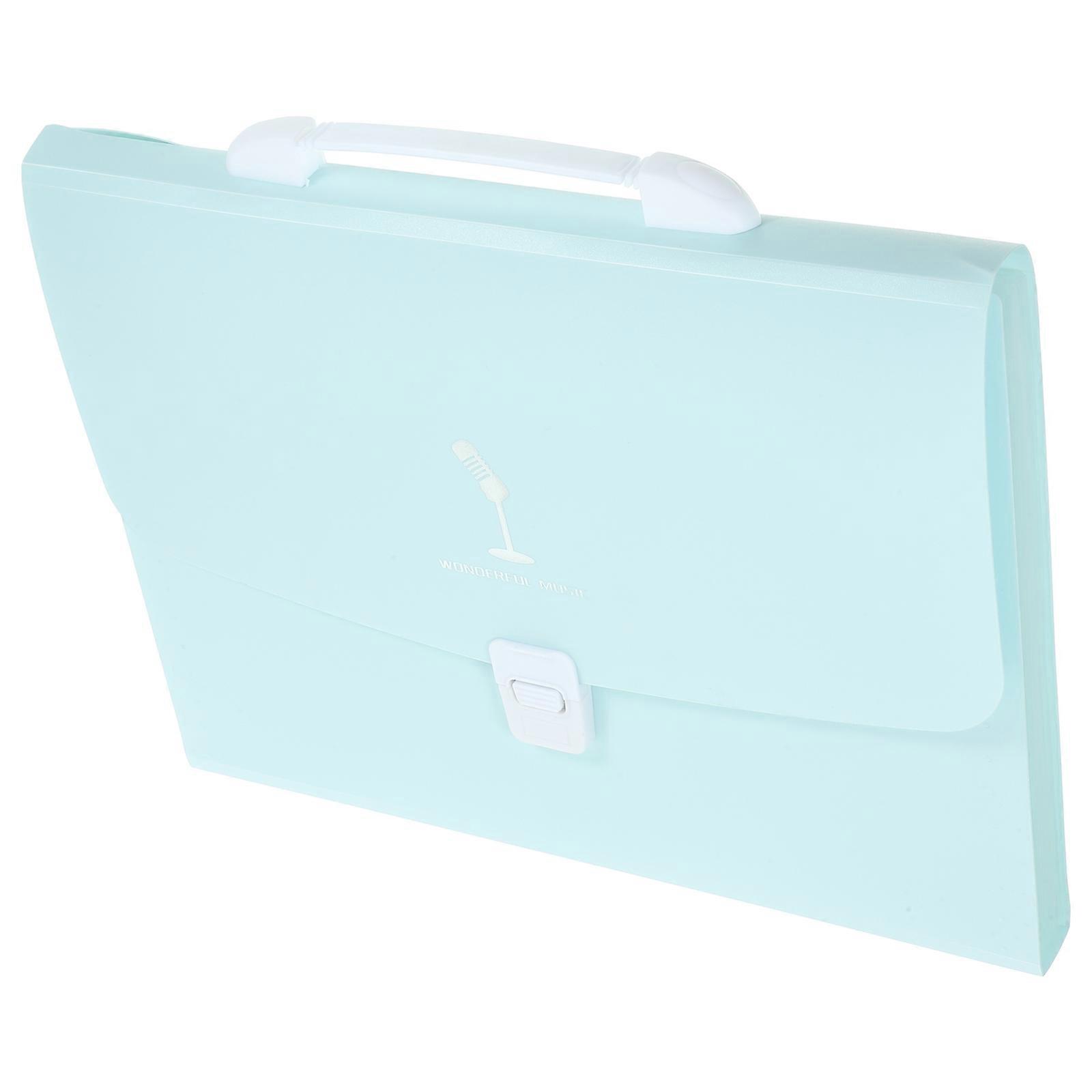 File Accordion Organizer Office PP Accordion File Folder Bills Sky-Blue 33.00X24.60X3.00CM Expandable 1Set
