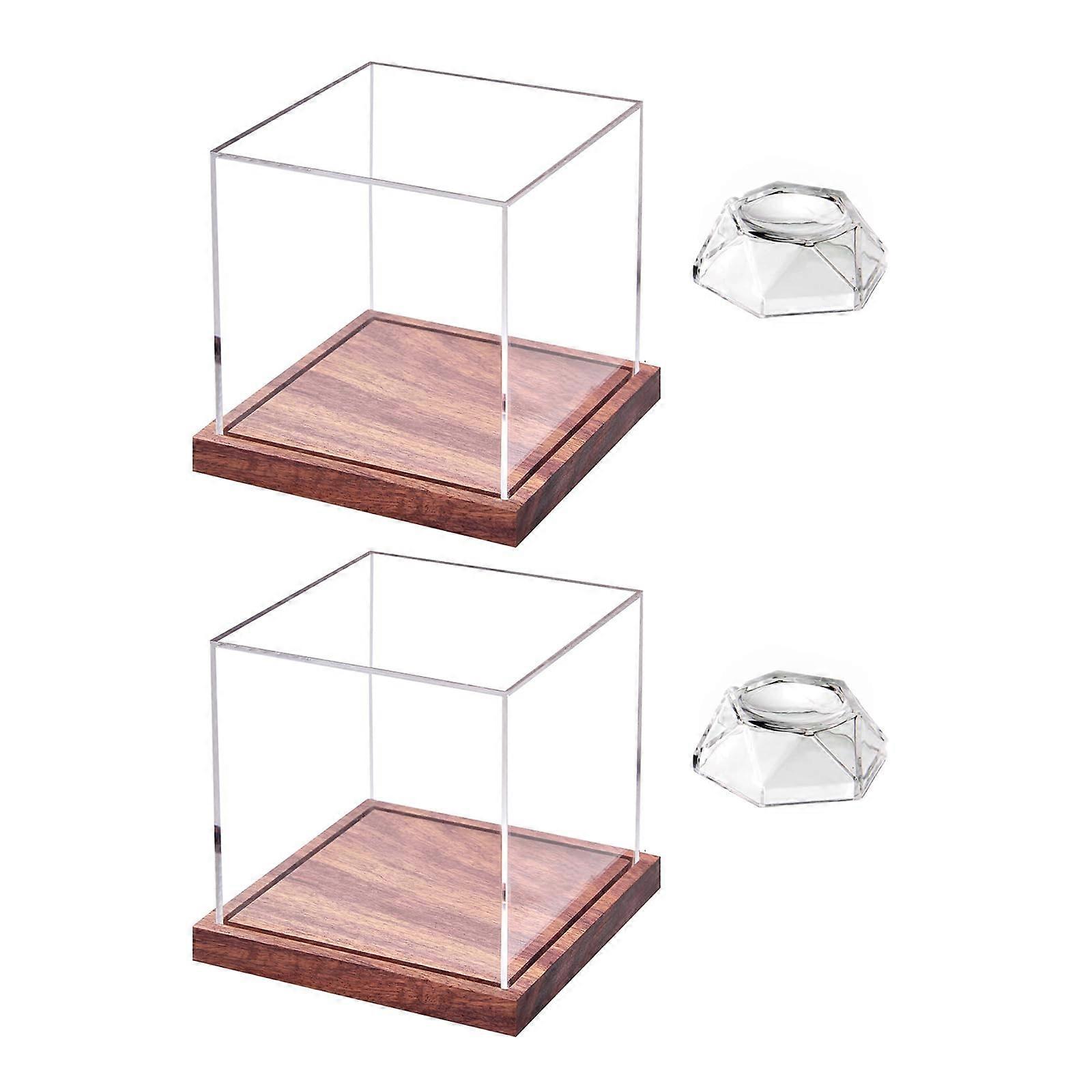 Baseball display case with sturdy acrylic and wooden base for protecting individual autographs, 2 packs Ref: 4979
