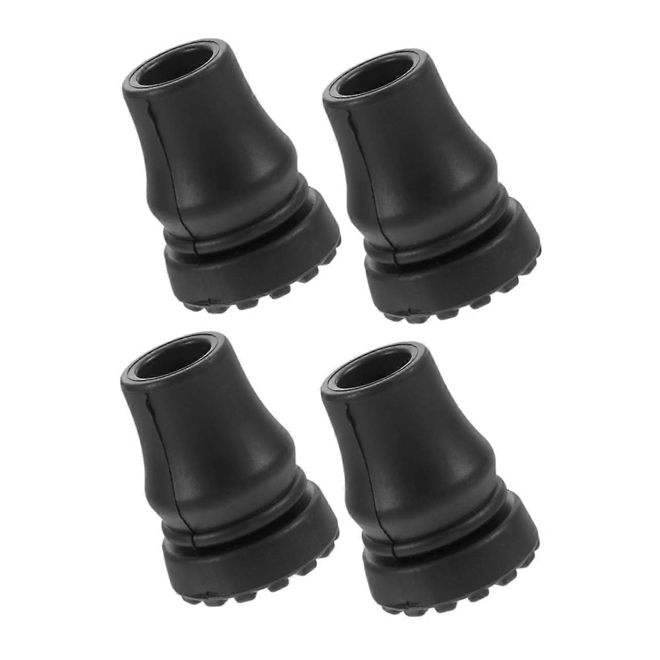 Trekking Pole Replacement Tips - 4 Pack High-Performance Rubber Tips for Hiking Poles, Black, Durable and Compatible