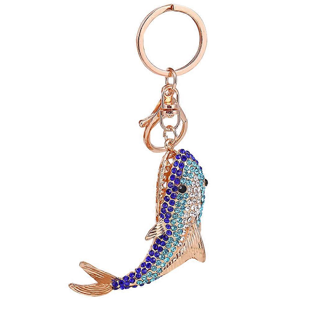 Shark Decor Key Chain Stylish Design Everyday Use Rhinestone Alloy 1Set
