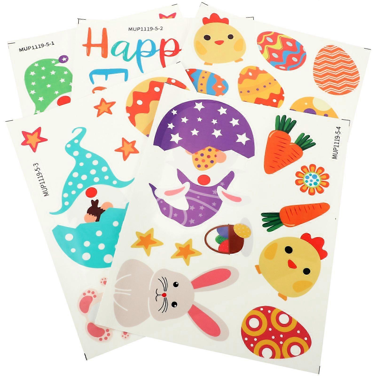 1 Set Easter Windows Clings Luminous Easter Gnome Bunny Carrot Decals Easter Rabbits Eggs Stickers