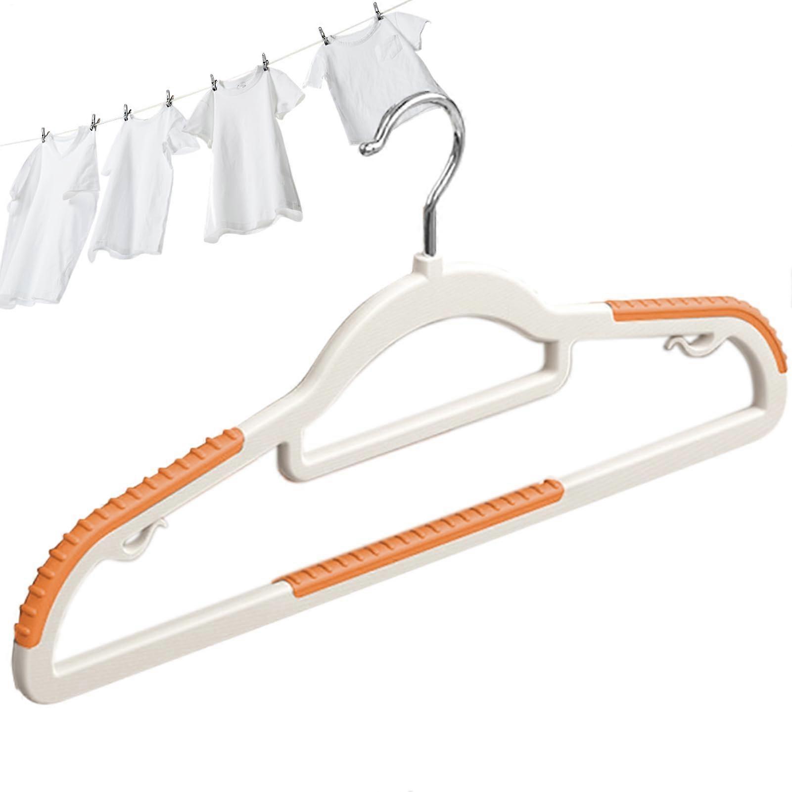 Suit Hanger, Clothing Organizer - Space-Saving Non-Slip Wide Storage with 360-Degree Rotating Hook for T-Shirts, Dresses, Pants, Orange