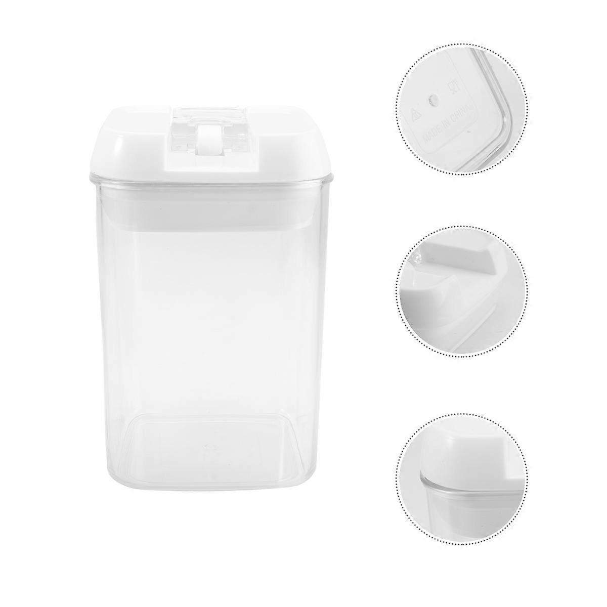 Kitchen Canisters Clear Grain Containers For Food Preservation Round Shape Locking Design 0.8L 1Pack