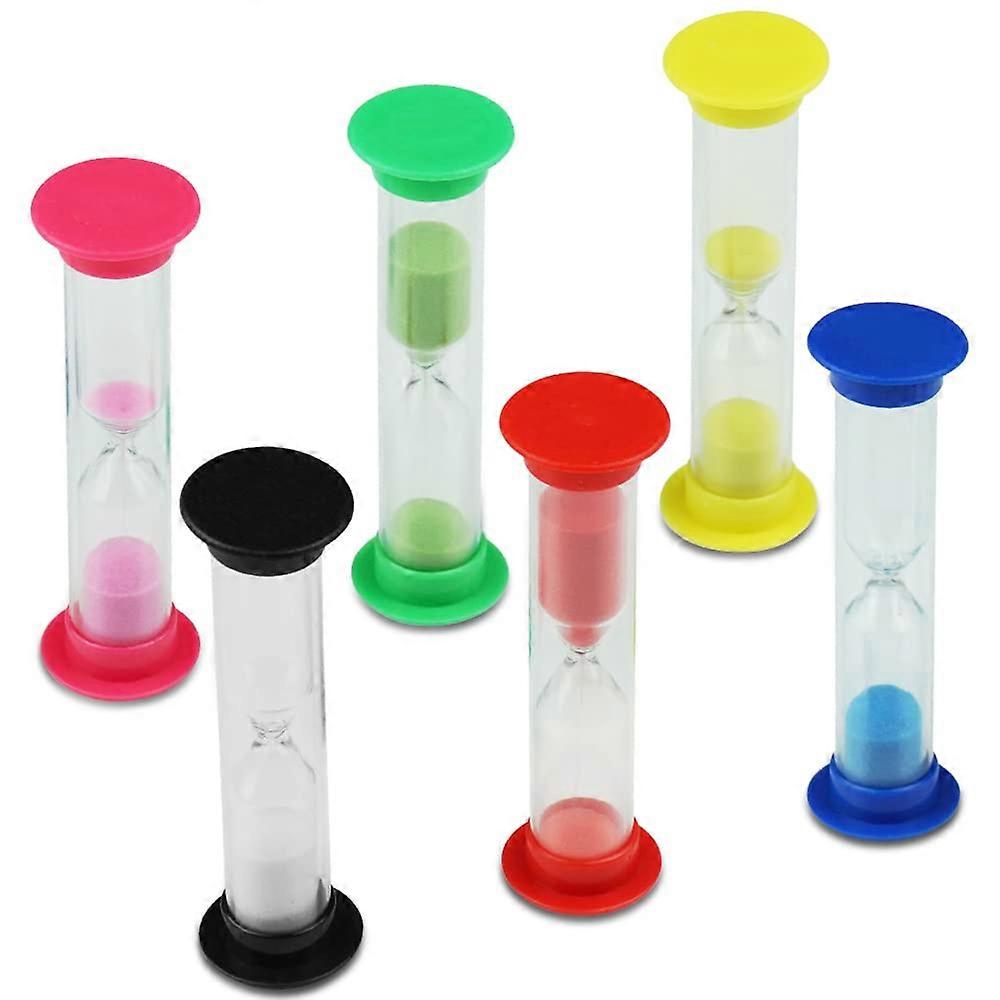 Set of 6 Colourful Hourglass Timers for , 30S to 10 Min, for Brushing, Games, Cooking