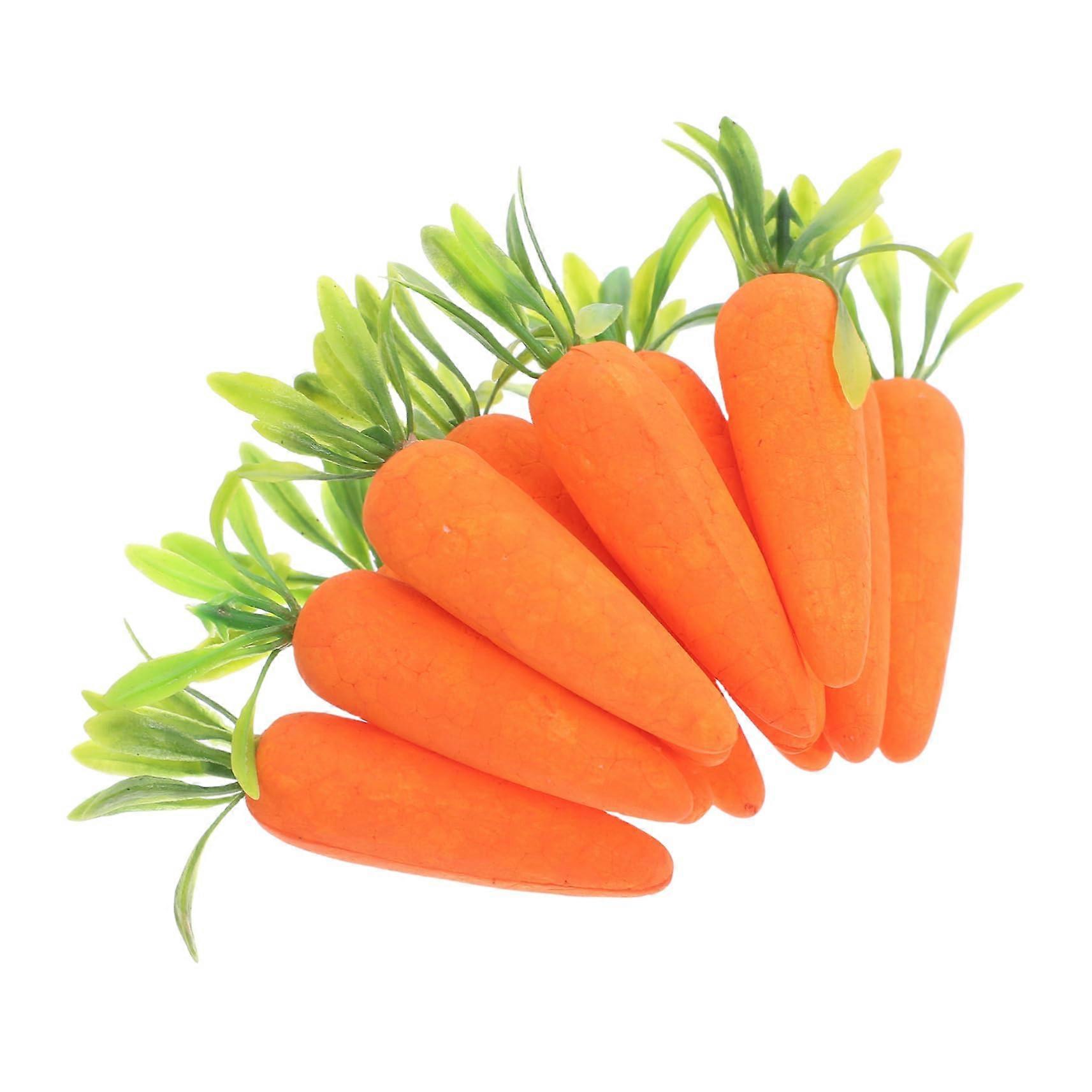 Simulated Vegetables Pack Of 12 Realistic Carrot Decoration Artificial Vegetables Foam Miniature Prop
