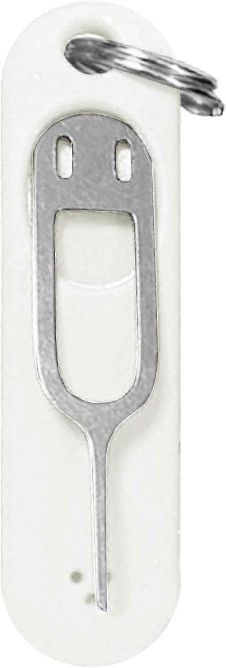 Portable Sim Card Ejector - Stainless Steel Eject Pin (White)