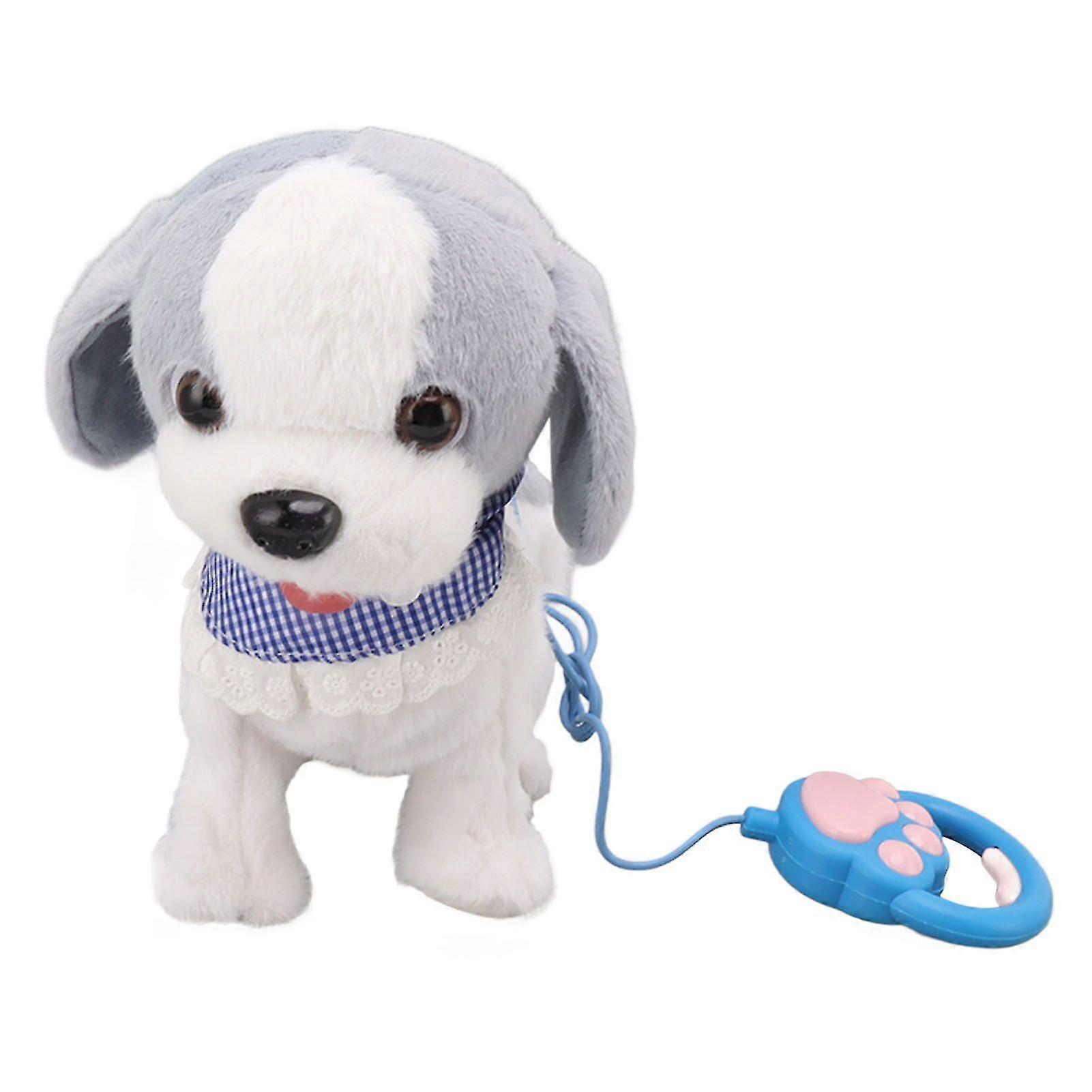 Interactive Dancing Electronic Plush Puppy Dog Toy with Remote Control Leash for Kids - Grey