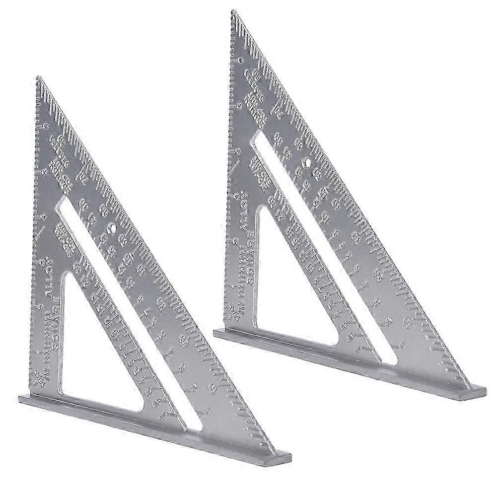 2pcs 7 inch Aluminium Alloy Right Angle Ruler Triangle Protractor Measuring Tool