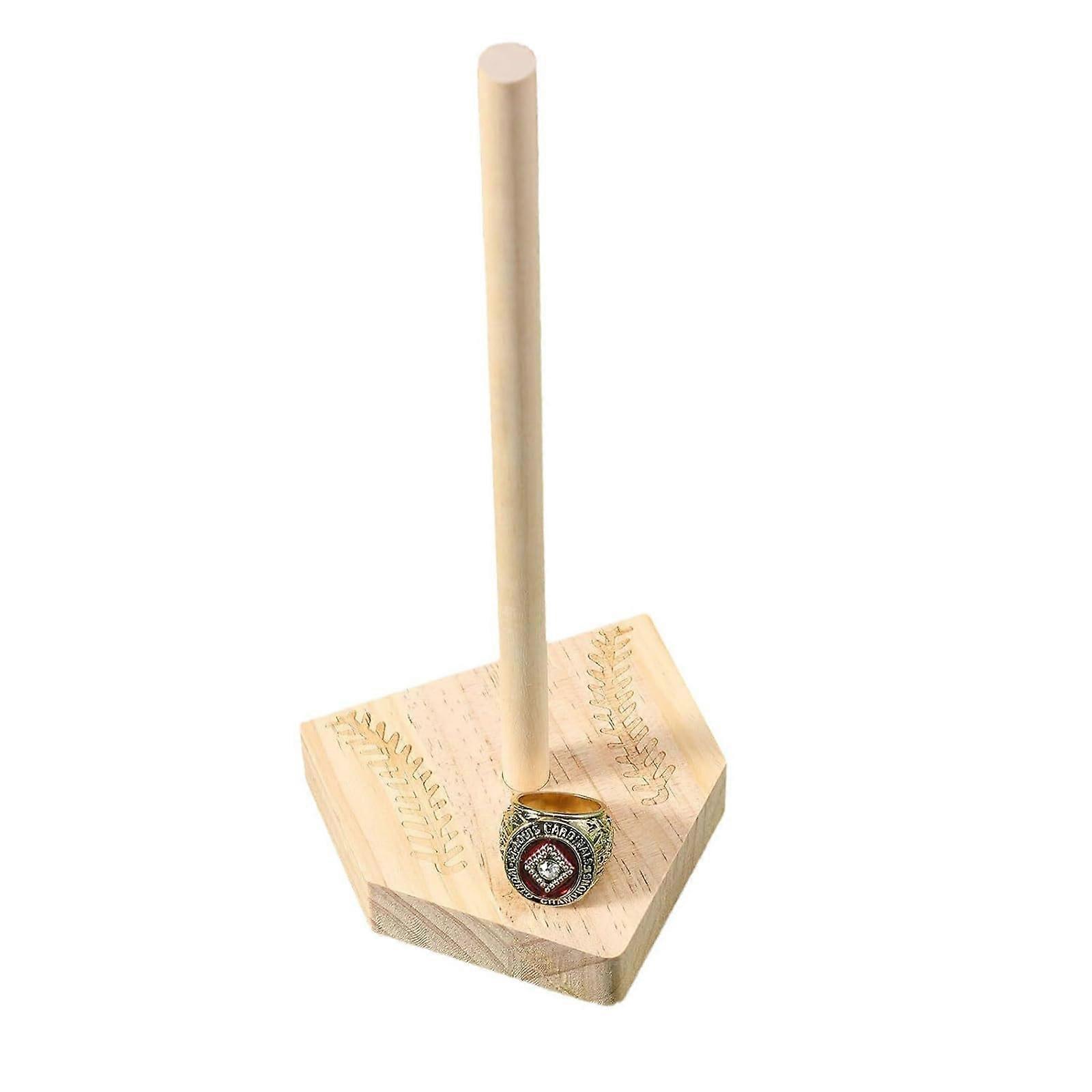 Μπέιζμπολ επίδειξη Stand Championship Ring Display Rack Softball Ring Storage Wood για τα δαχτυλίδια του μπέιζμπολ