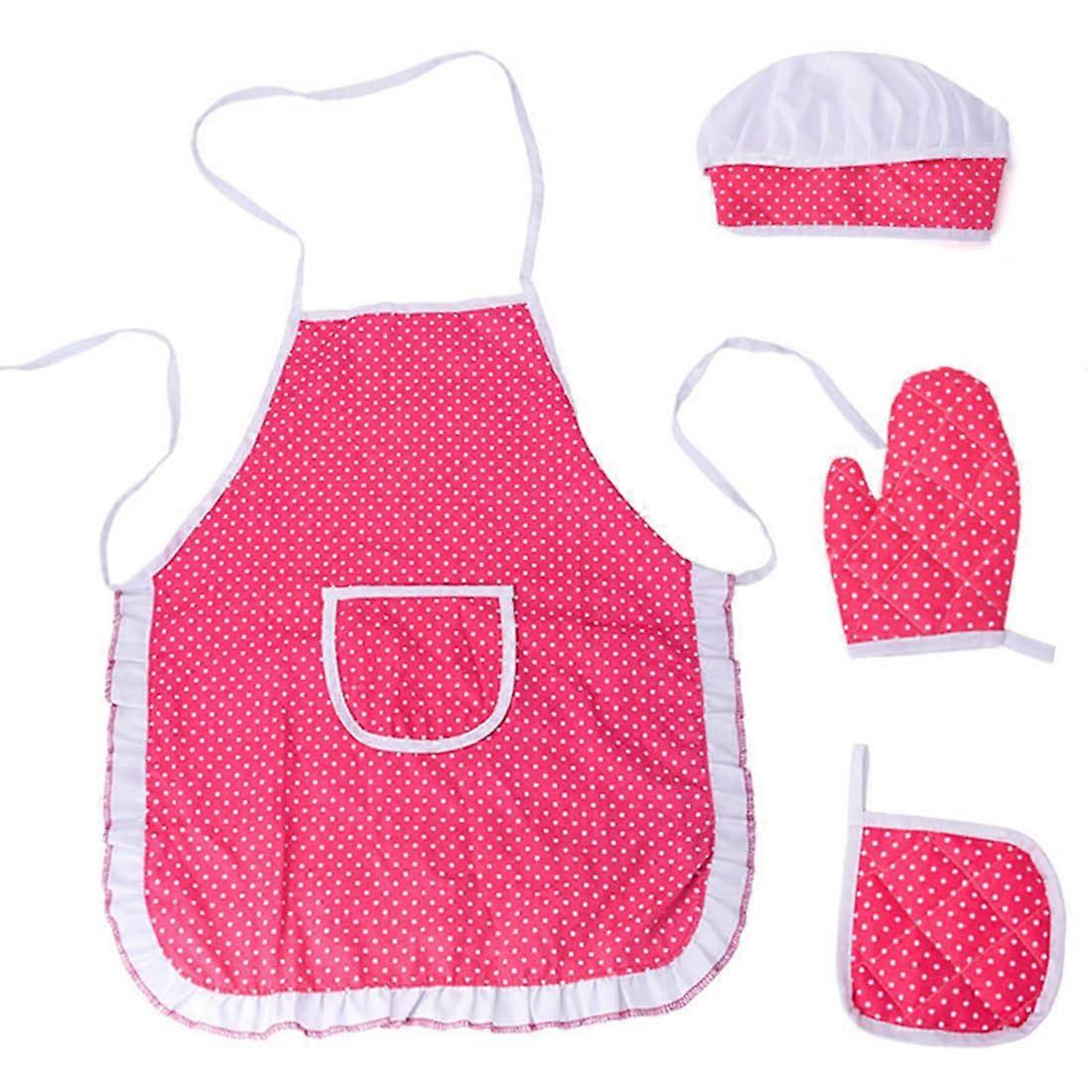 Toddler Cooking Hat and Apron for Baking and Painting Pink