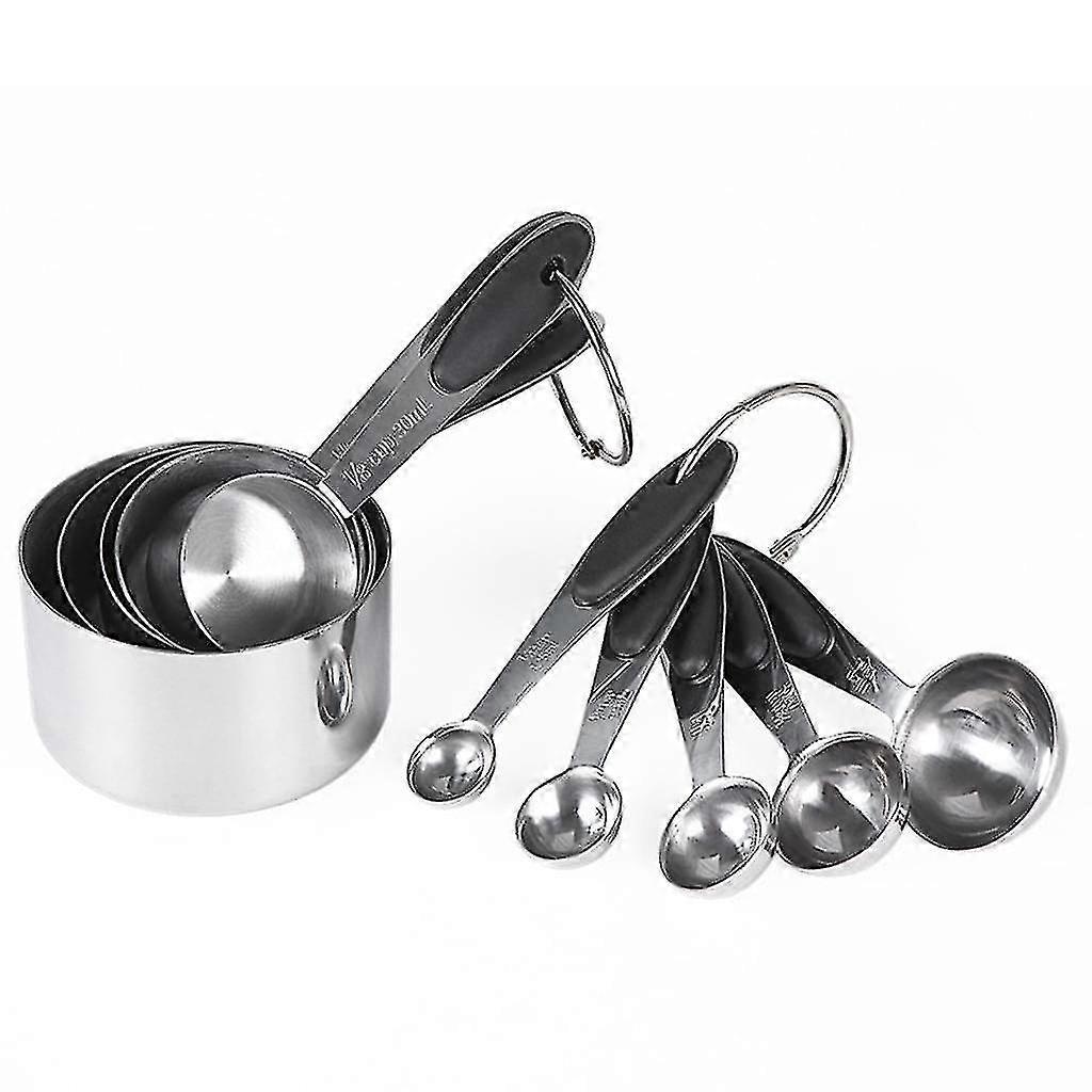 Stainless Steel Measuring Cup and Spoon Set with Scale for Accurate Ingredient Measurements
