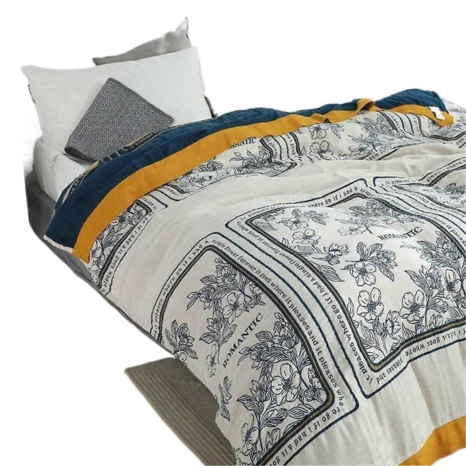 Europa blanket for air conditioning, summer blanket, cooling quilted blanket, thin double sofa towel, soft sheet, cotton (white, 150 x 200 cm)